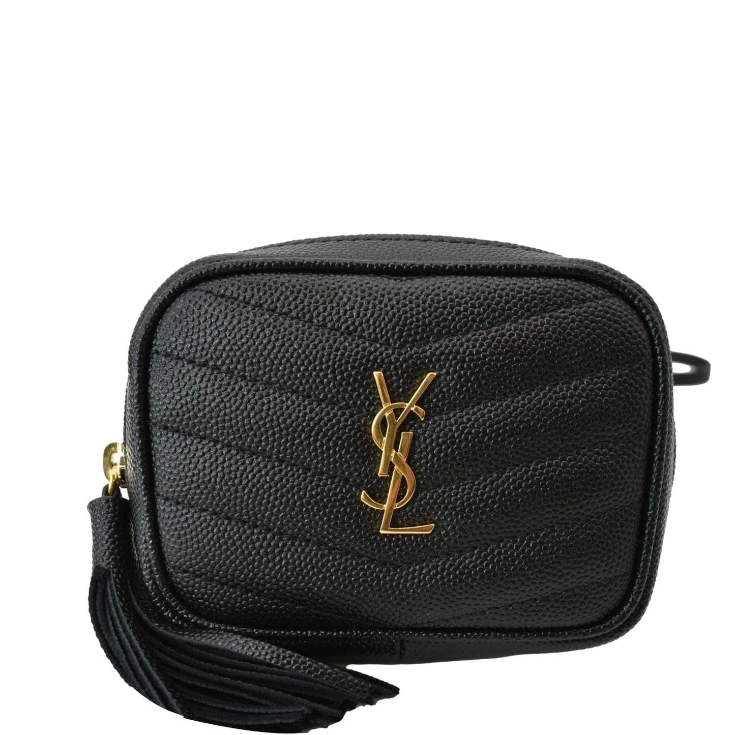 SAINT LAURENT Lou Leather Crossbody Bag Black