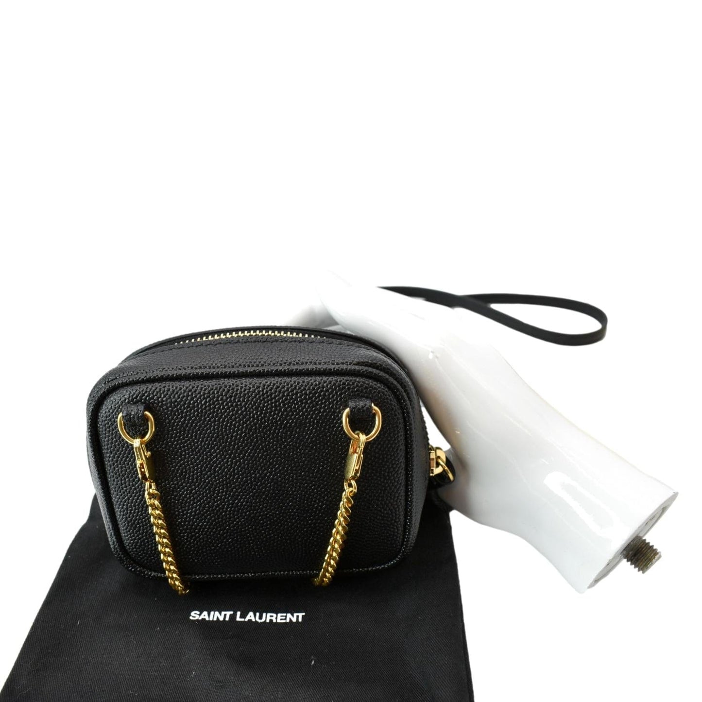 SAINT LAURENT Lou Leather Crossbody Bag Black