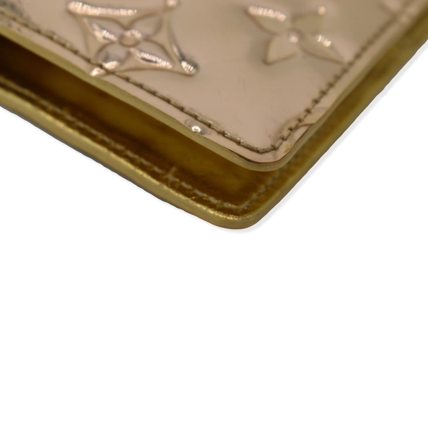 LOUIS VUITTON Miroir Small Monogram Embossed Ring Agenda Gold