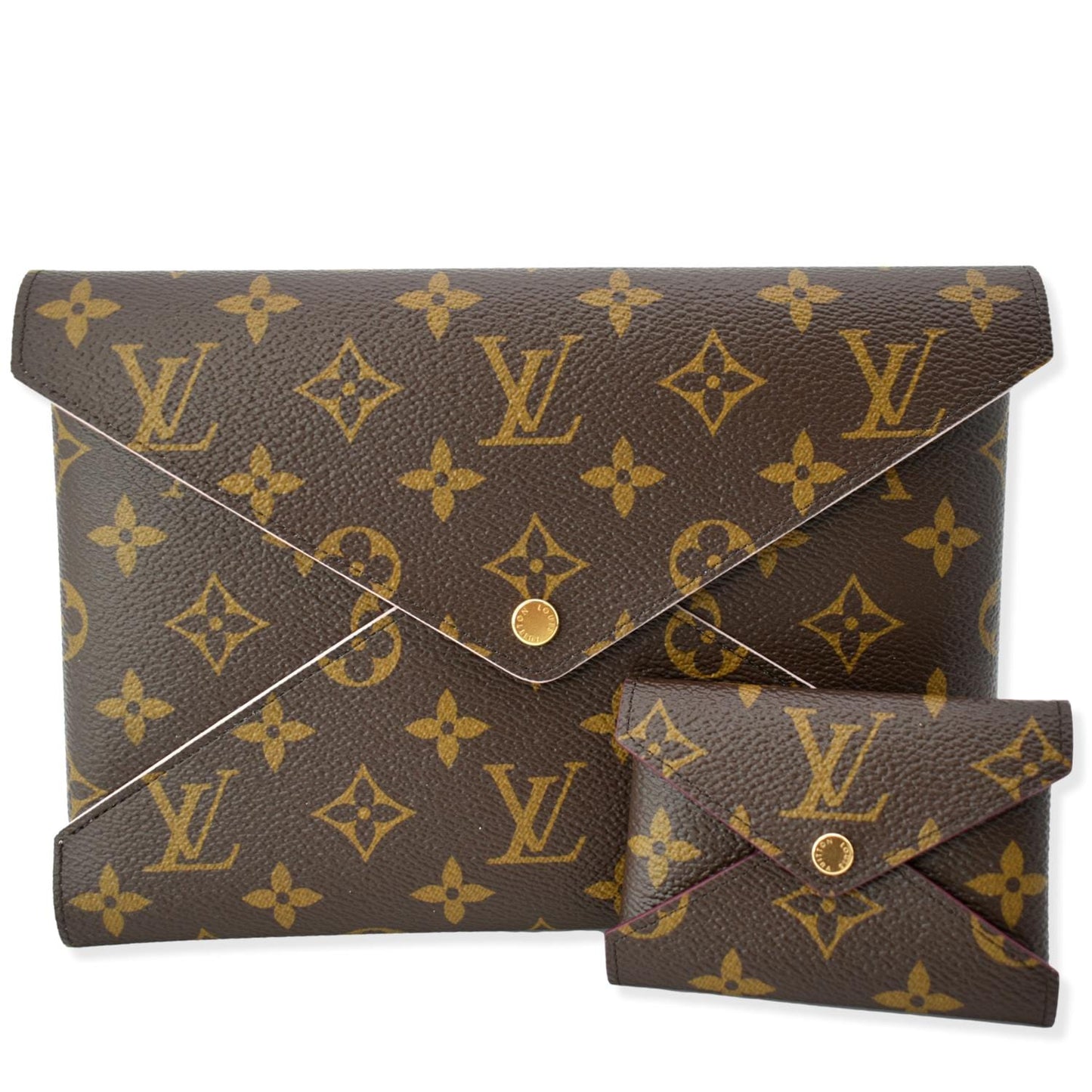 LOUIS VUITTON Kirigami Pochette Large Small Monogram Canvas Clutch Brown Hot Deals