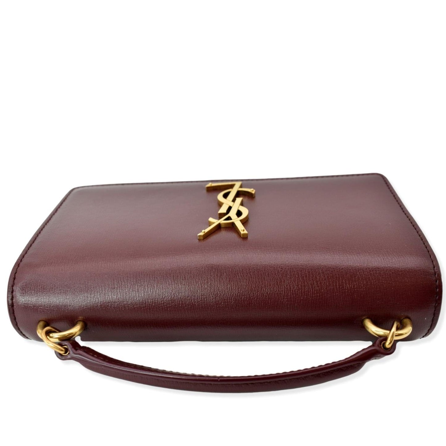 SAINT LAURENT Sunset Mini Leather Crossbody Bag Rouge Legion