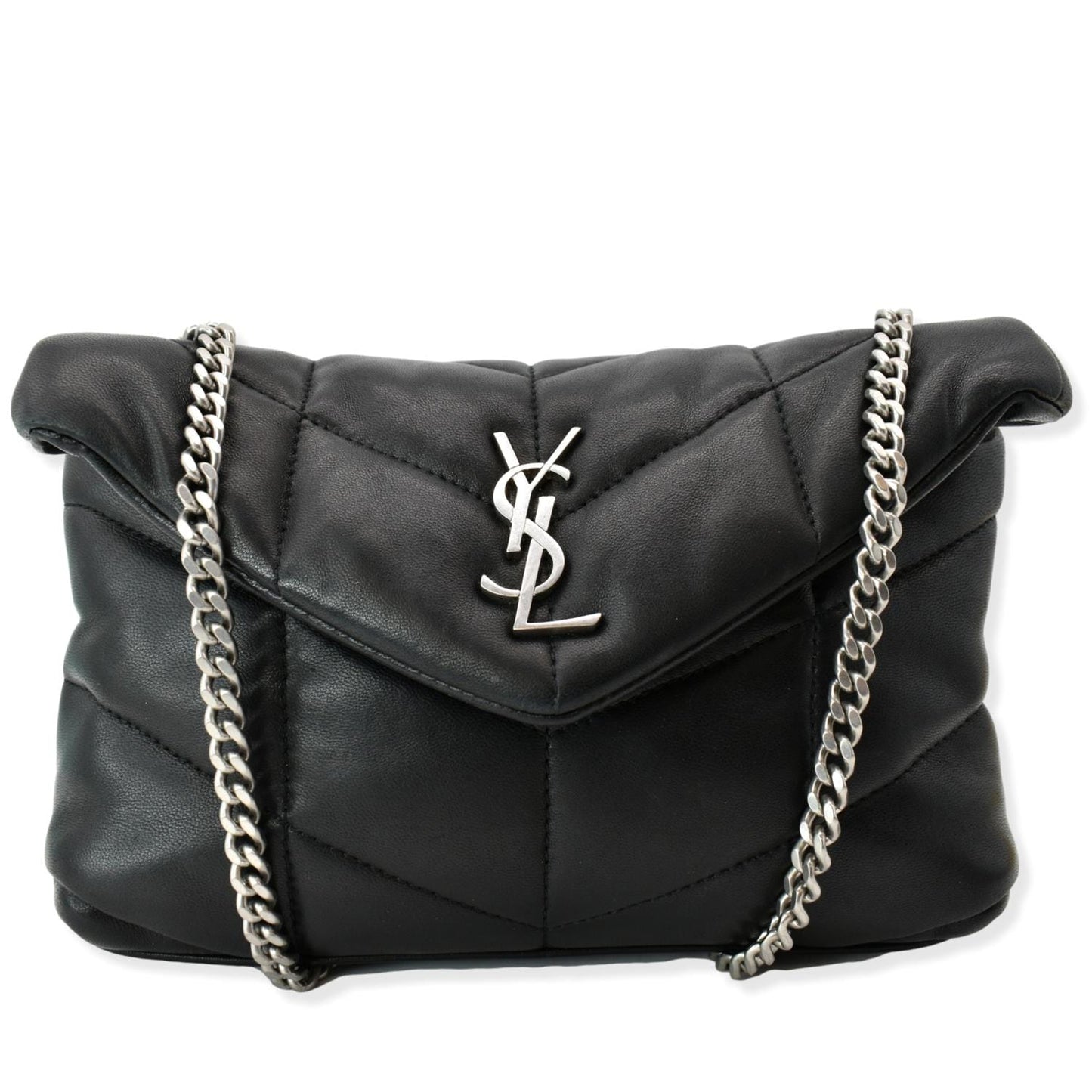 SAINT LAURENT Mini Loulou Puffer Leather Crossbody Bag Black - Hot Deals