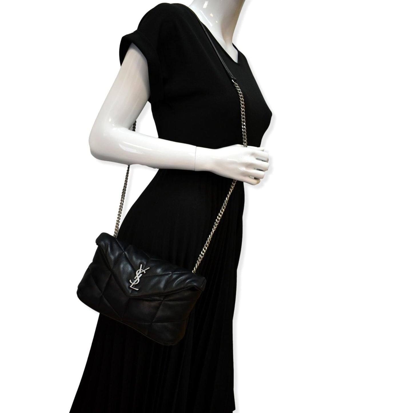 SAINT LAURENT Mini Loulou Puffer Leather Crossbody Bag Black - Hot Deals