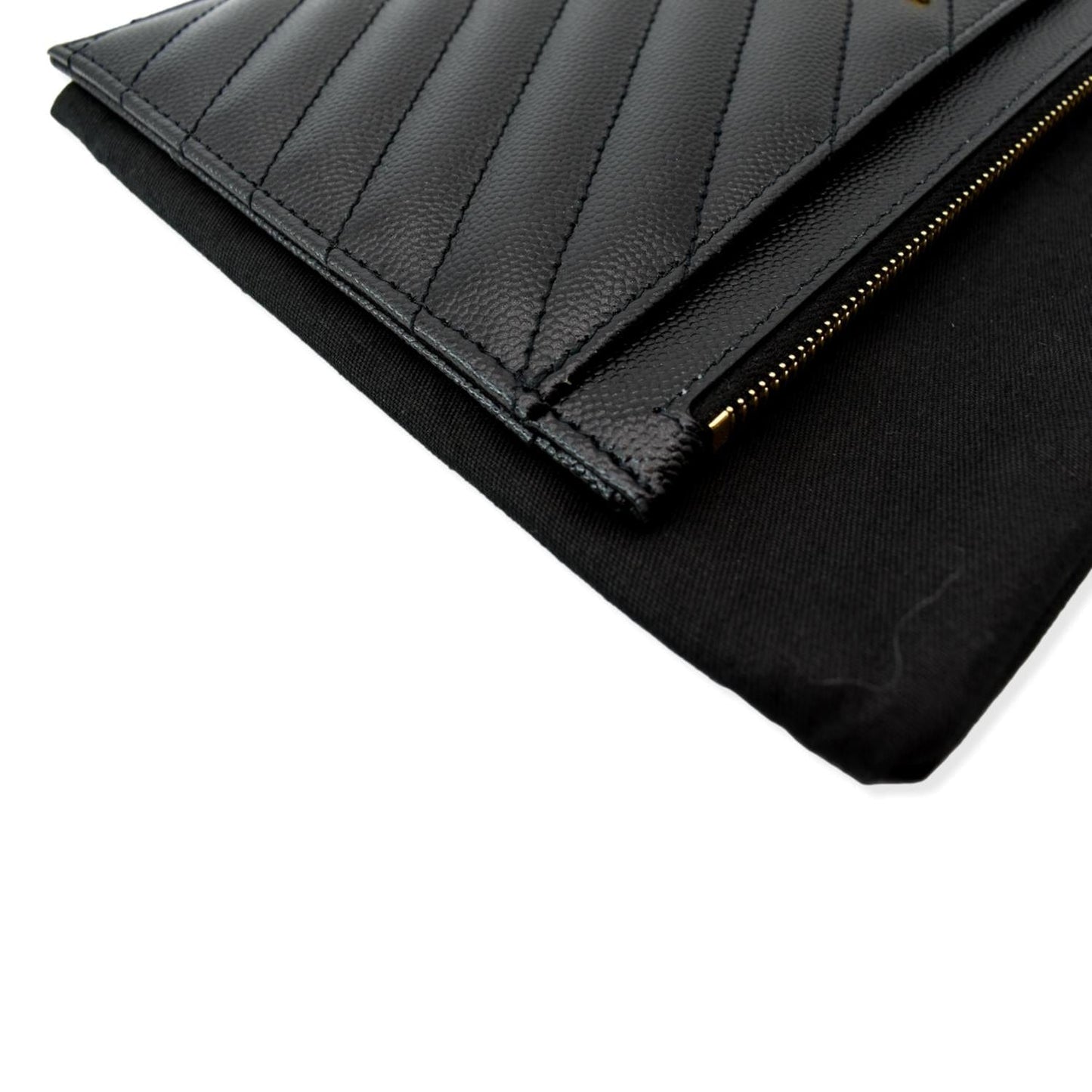 SAINT LAURENT Matelasse Large Bill Monogram Pouch Black