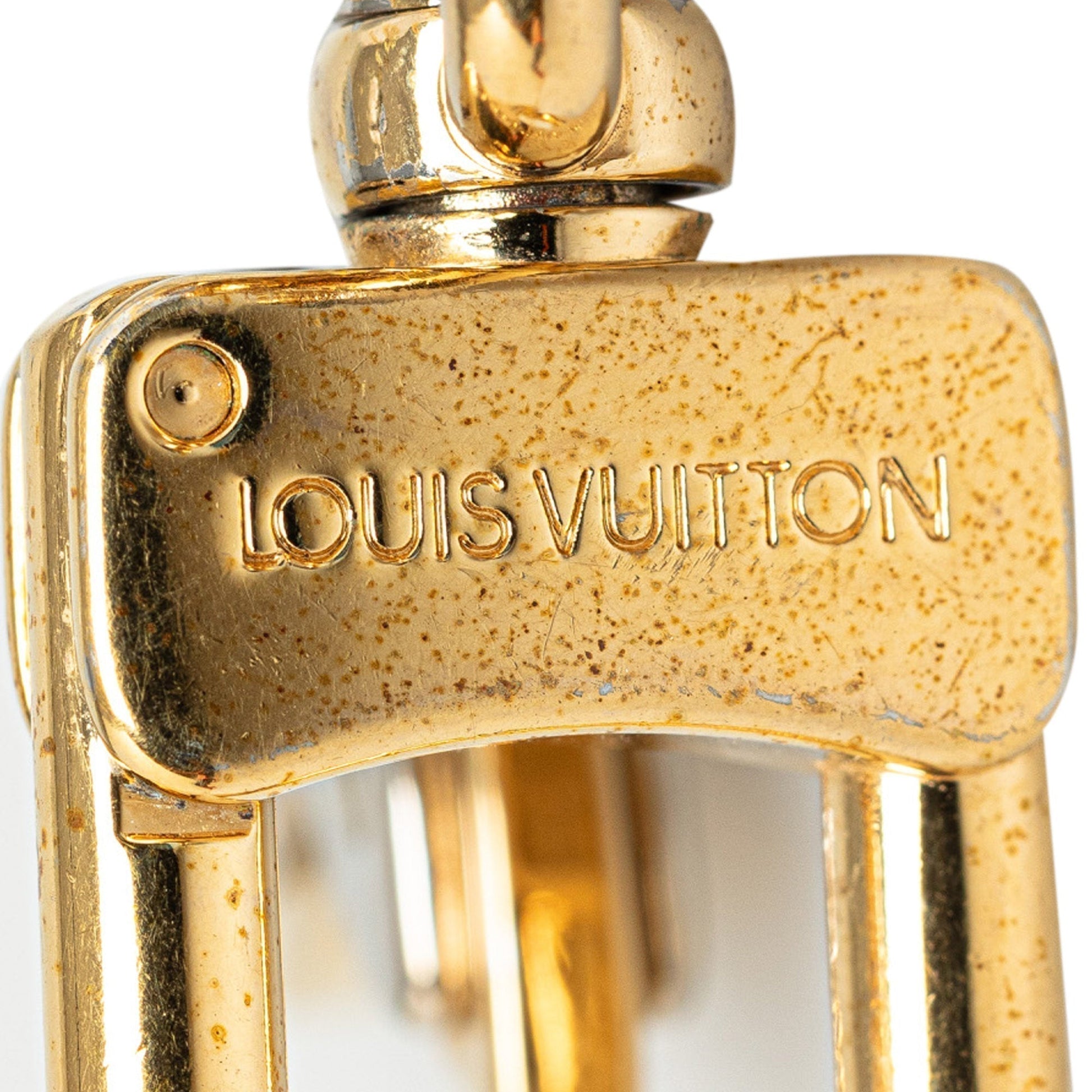 Gold Louis Vuitton Monogram Charm Key Chain Crossbody