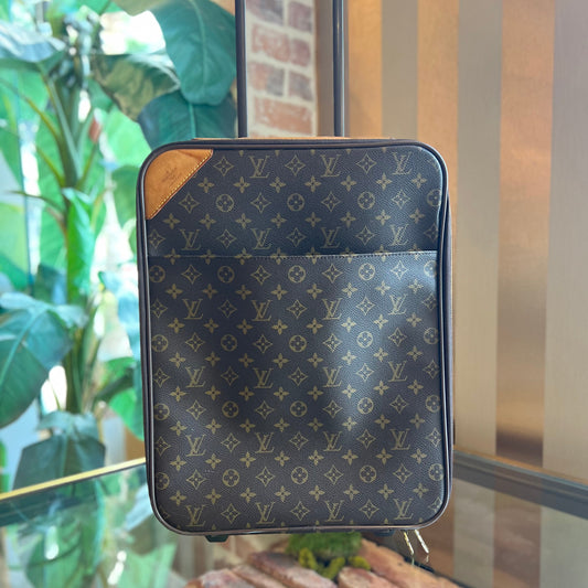 LOUIS VUITTON Pegase 50 Brown Monogram Canvas Suitcase Crossbody