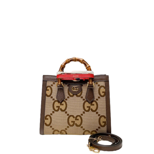 Gucci Lou Leather Canvas Tote