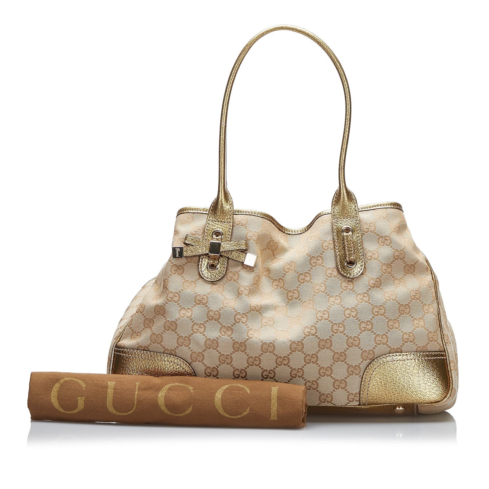 Gucci Princy Leather Canvas Tote Style 2