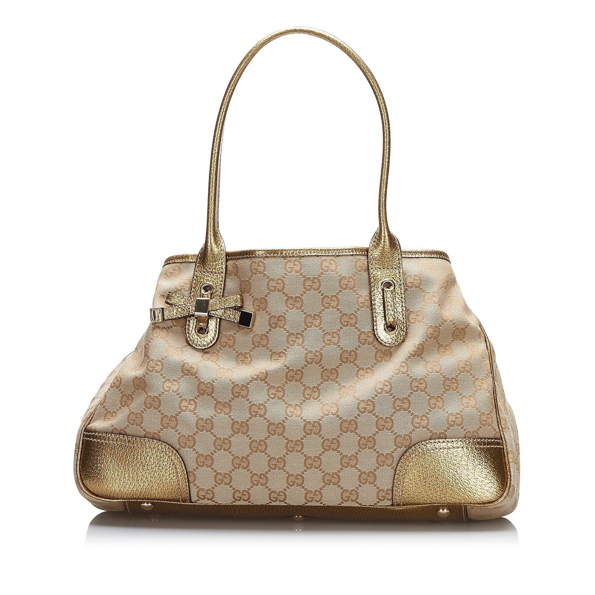 Gucci Princy Leather Canvas Tote Style 2
