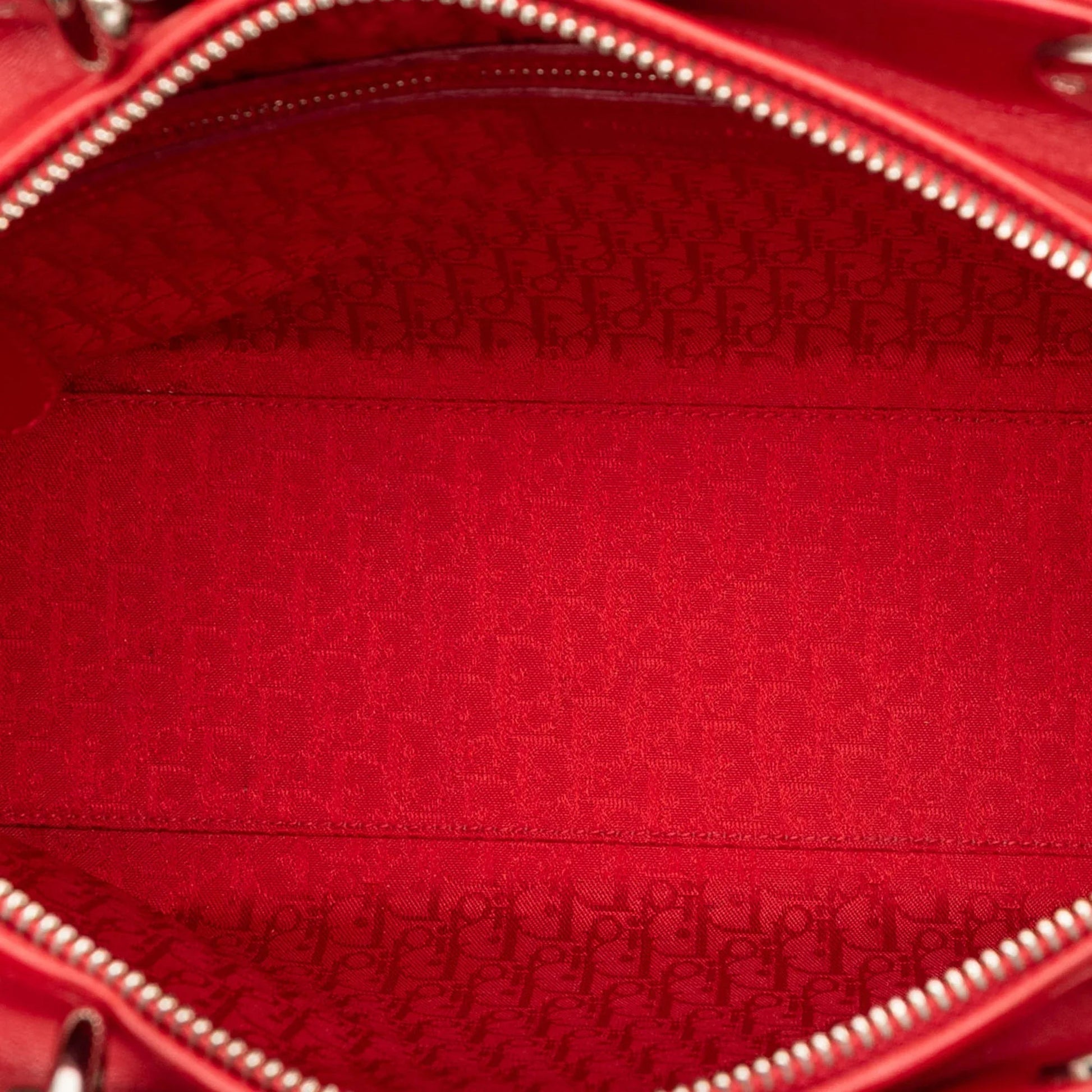Red Dior Large Lambskin Cannage Lady Dior Satchel