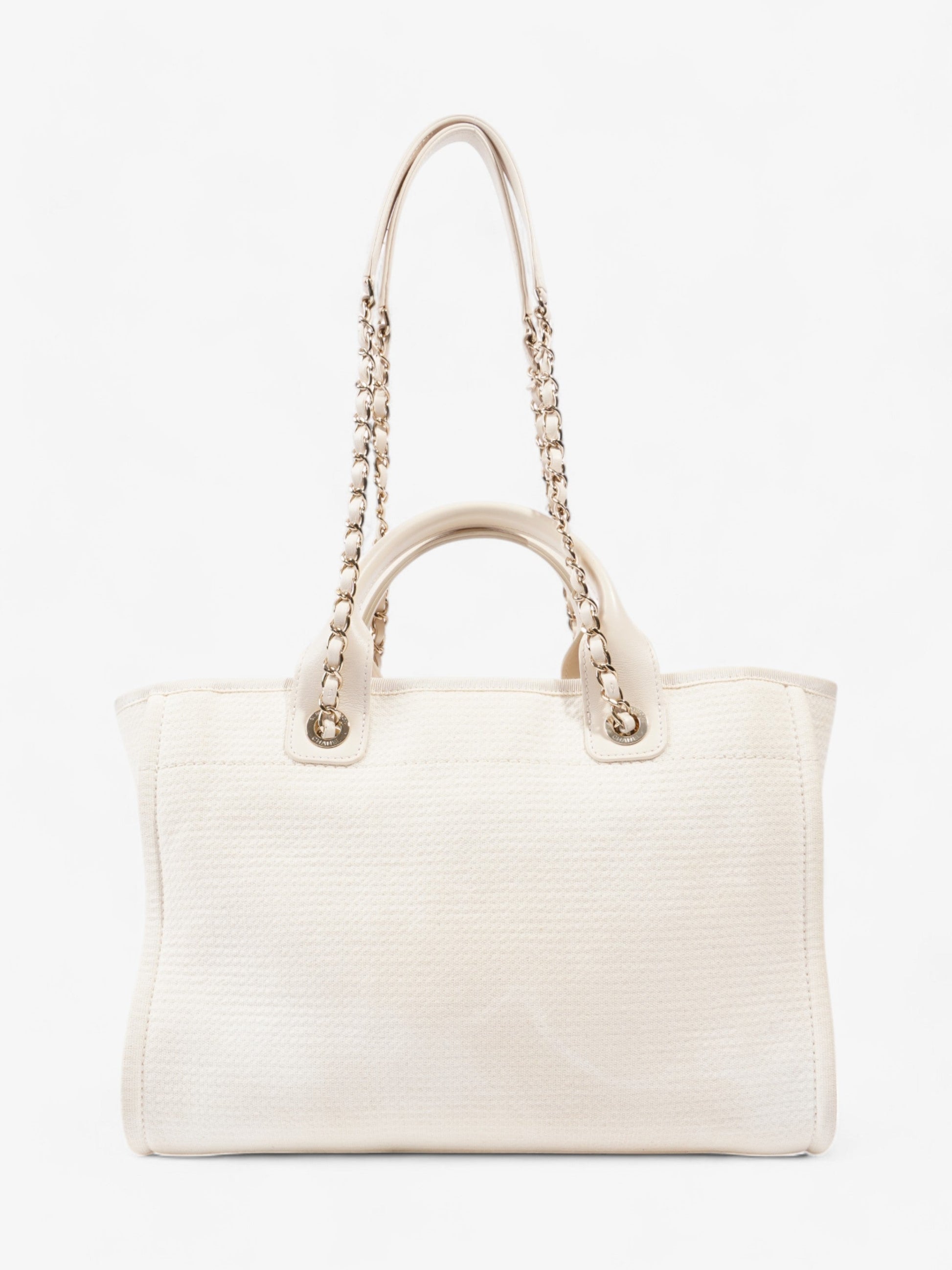 Chanel Deauville Tote Bag Cream Tweed Medium