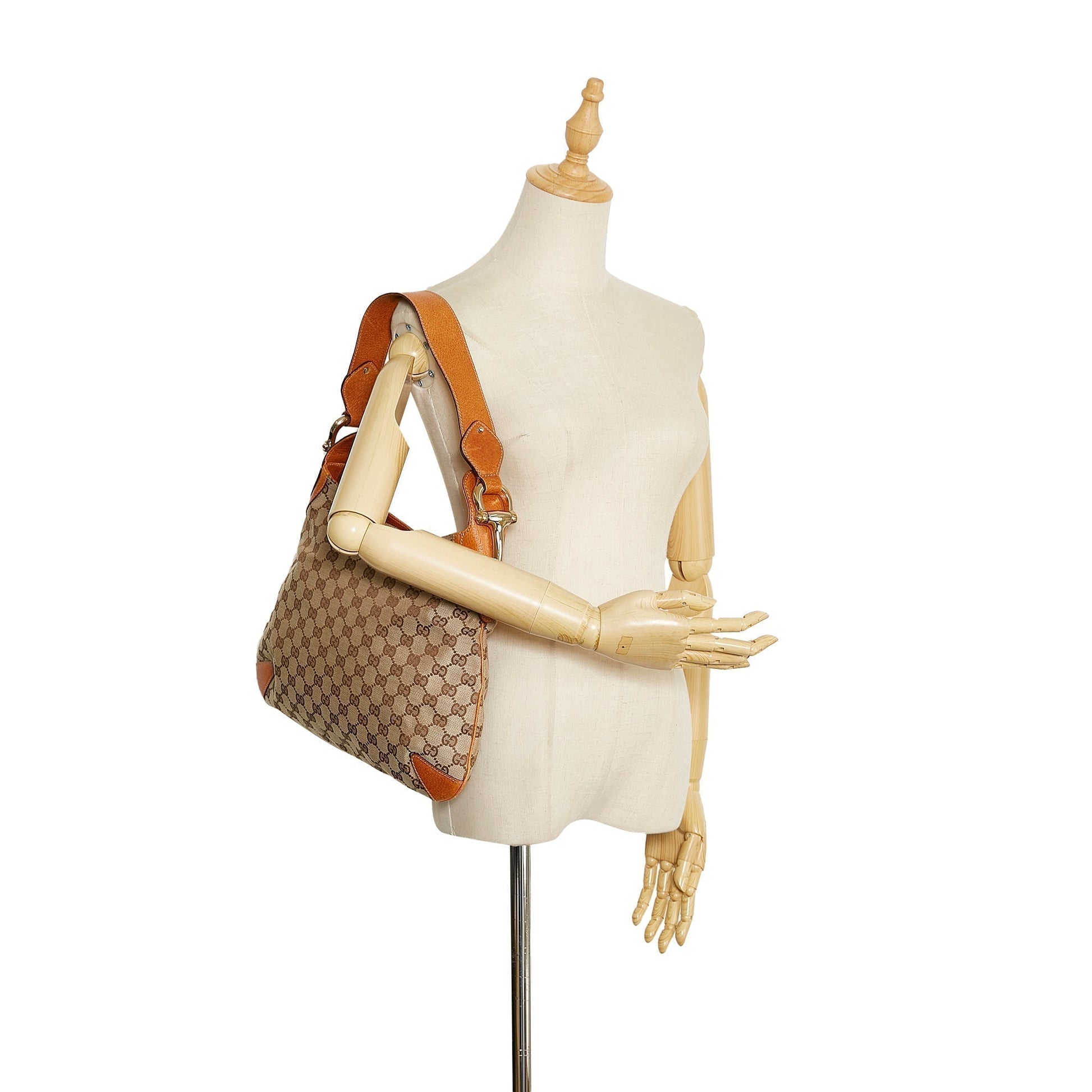 Gucci Leather Canvas Shoulder Bag Style 38