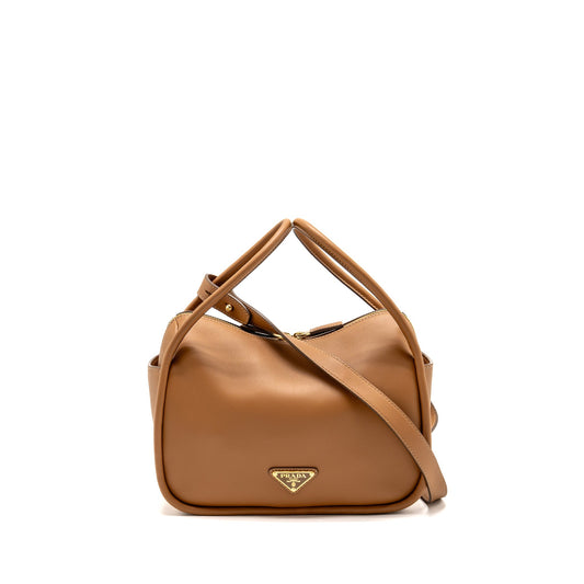 Prada Darling Handbag Calfskin Caramel