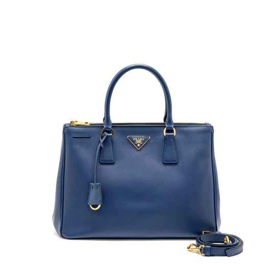 Prada Large Saffiano Tote Purse Galleria Saffiano Leather Bluette