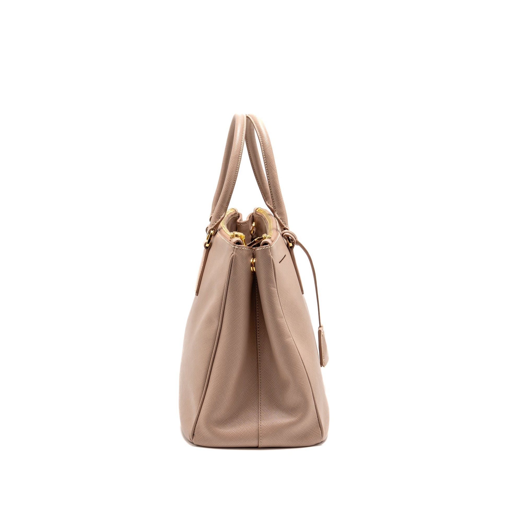 Prada Large Saffiano Tote Purse Galleria Saffiano Leather Cammeo