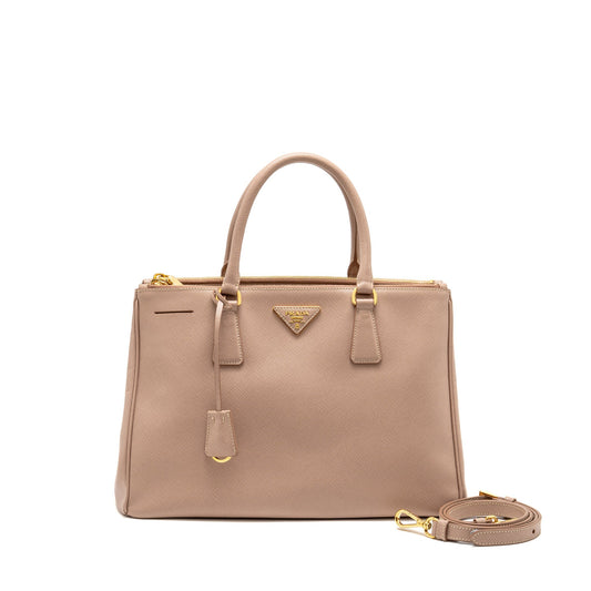 Prada Large Saffiano Tote Purse Galleria Saffiano Leather Cammeo