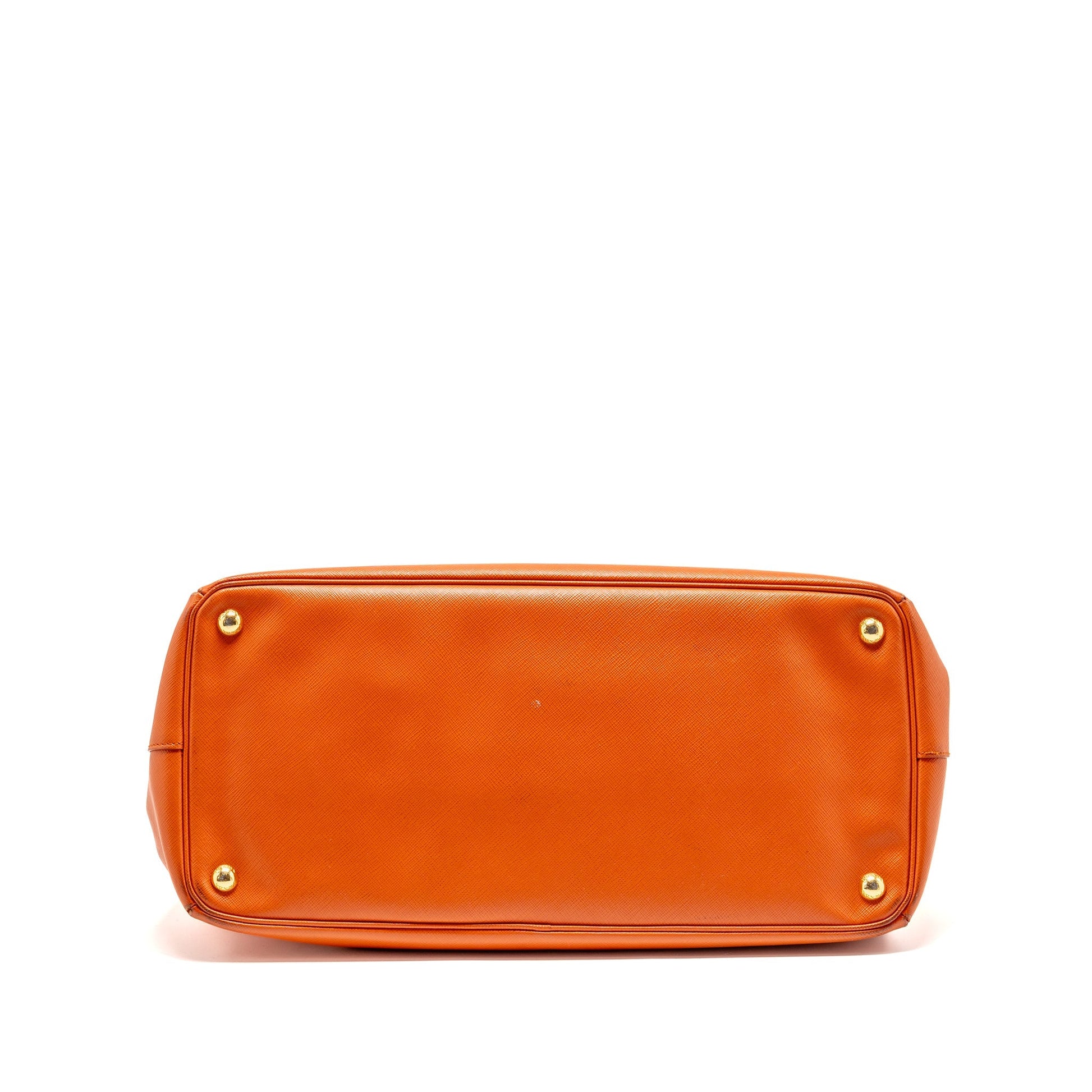 Prada Large Saffiano Tote Purse Leather Orange - Style 2