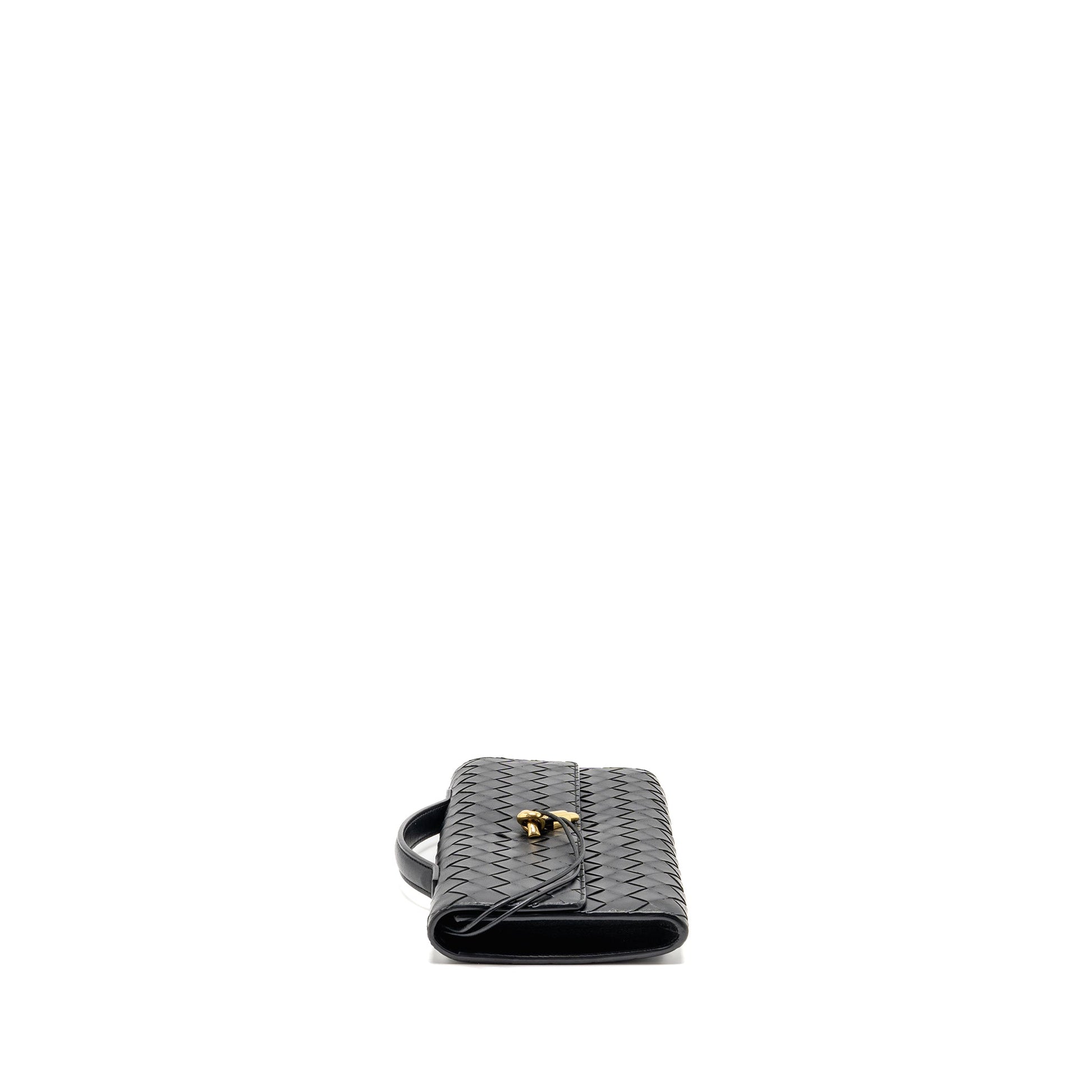 Bottega Veneta Andiamo Clutch Intrecciato Calfskin Black