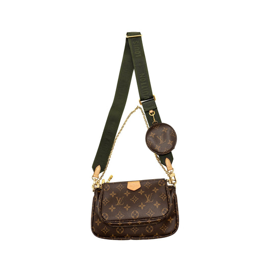 Louis Vuitton Multi Pochette Monogram Canvas Khaki Strap GHW