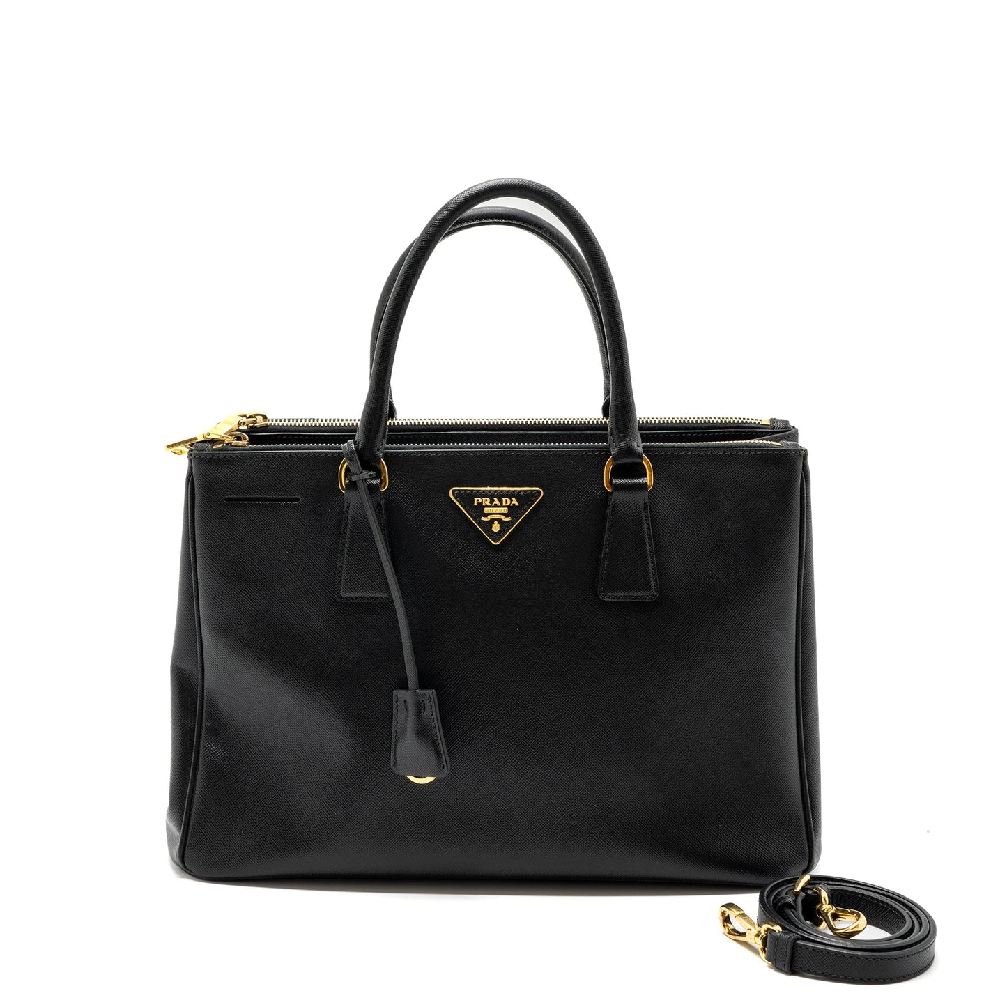 Prada Galleria Saffiano Tote Bag Calfskin Black GHW