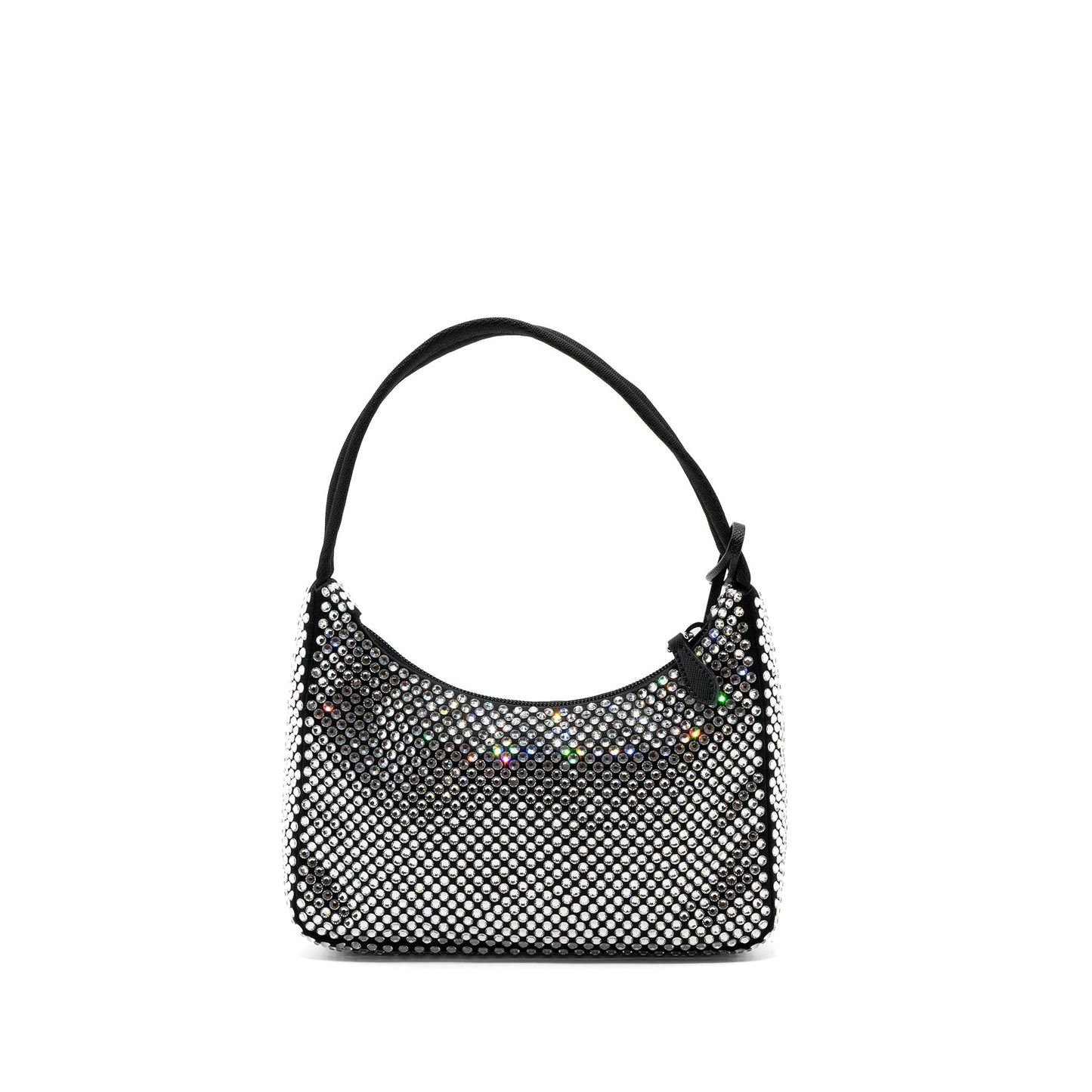 Prada reedition 2000 mini bag satin with crystal black SHW