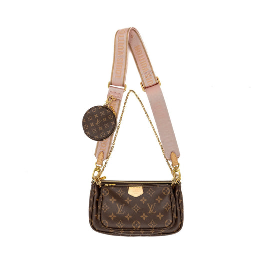 Louis Vuitton Multi Pochette Accessories Monogram Canvas PINK Strap GHW