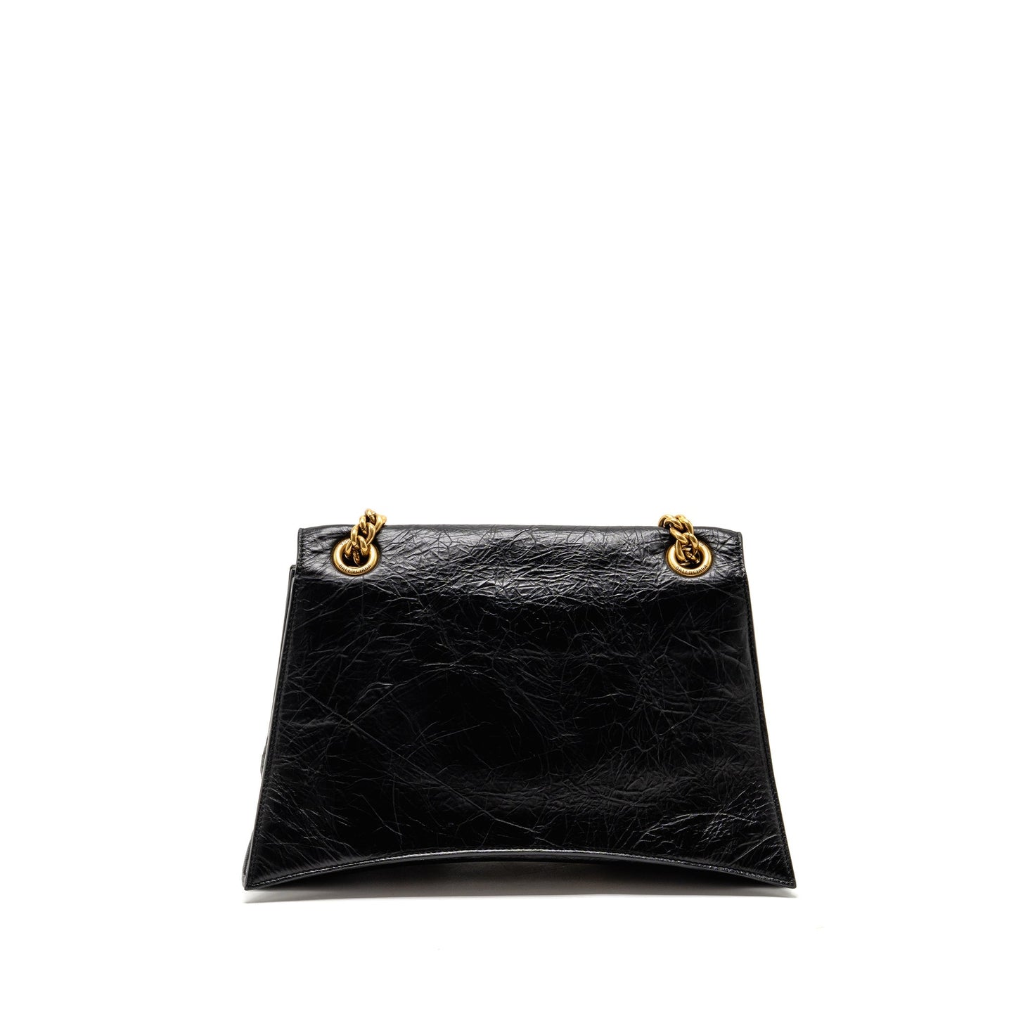 Balenciaga Medium Womenâs Crush Chain Purse Calfskin Black