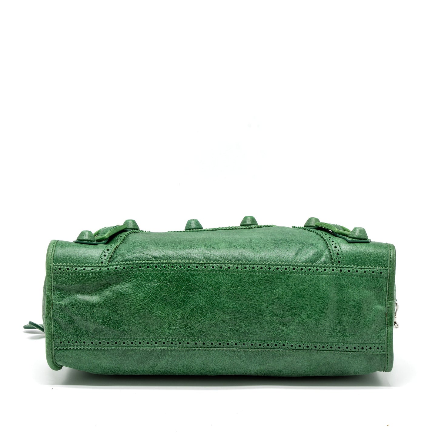 Balenciaga Lace City Purse Leather Green