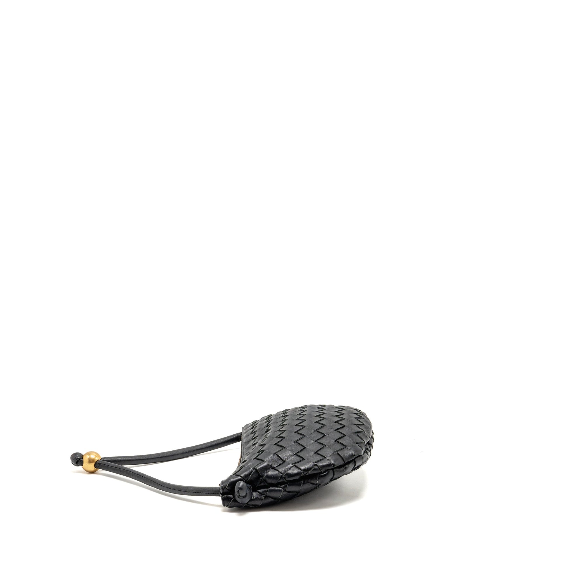 Bottega Veneta mini turn pouch lambskin black