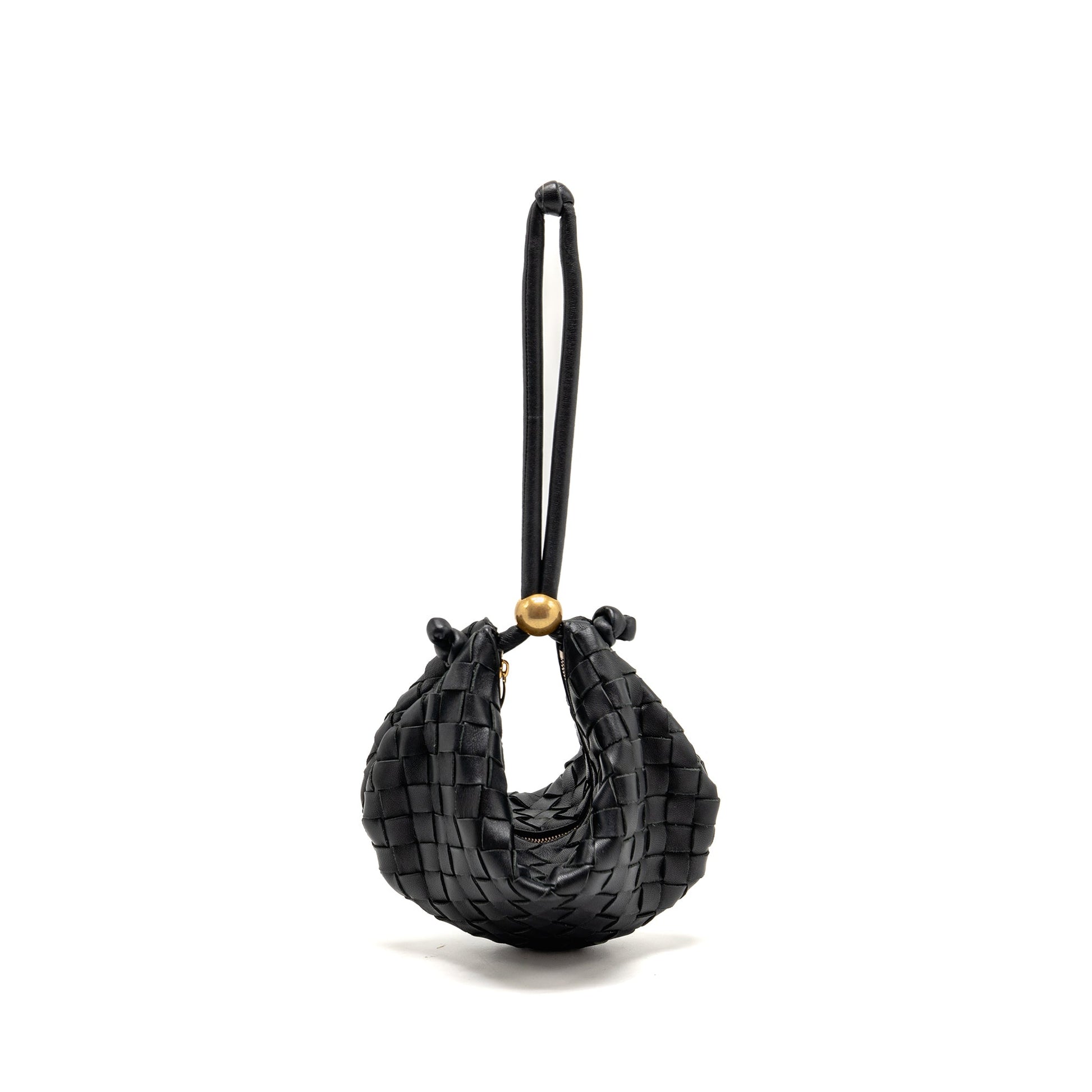 Bottega Veneta mini turn pouch lambskin black