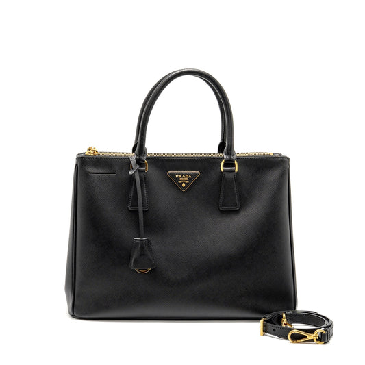 Prada Large Saffiano Tote Purse Leather Black