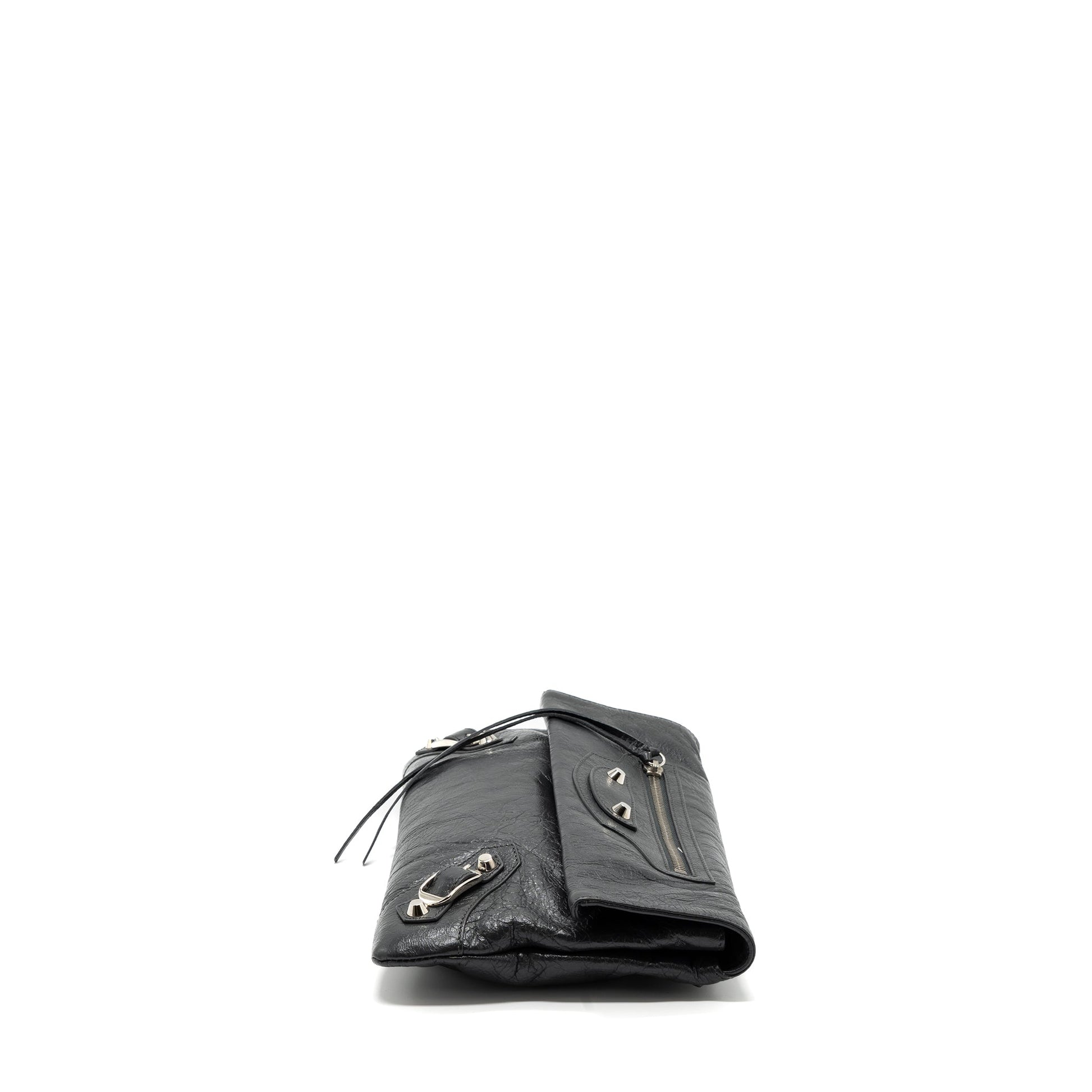 Balenciaga City Fold Clutch/ Shoulder Bag Dark Grey SHW