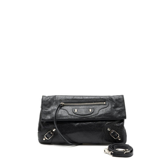 Balenciaga City Fold Clutch/ Mini Purse Dark Grey