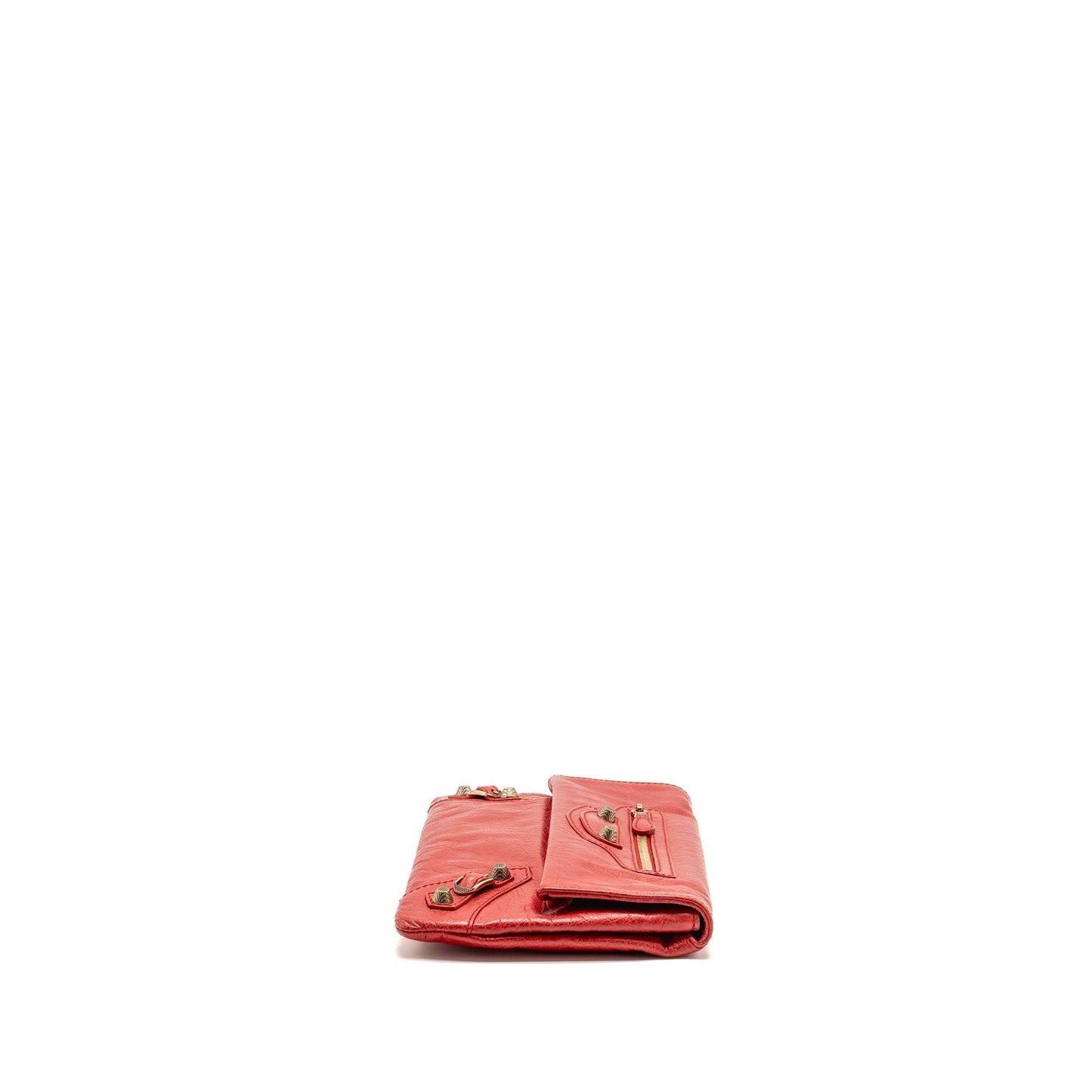 Balenciaga City Fold Clutch Leather Red