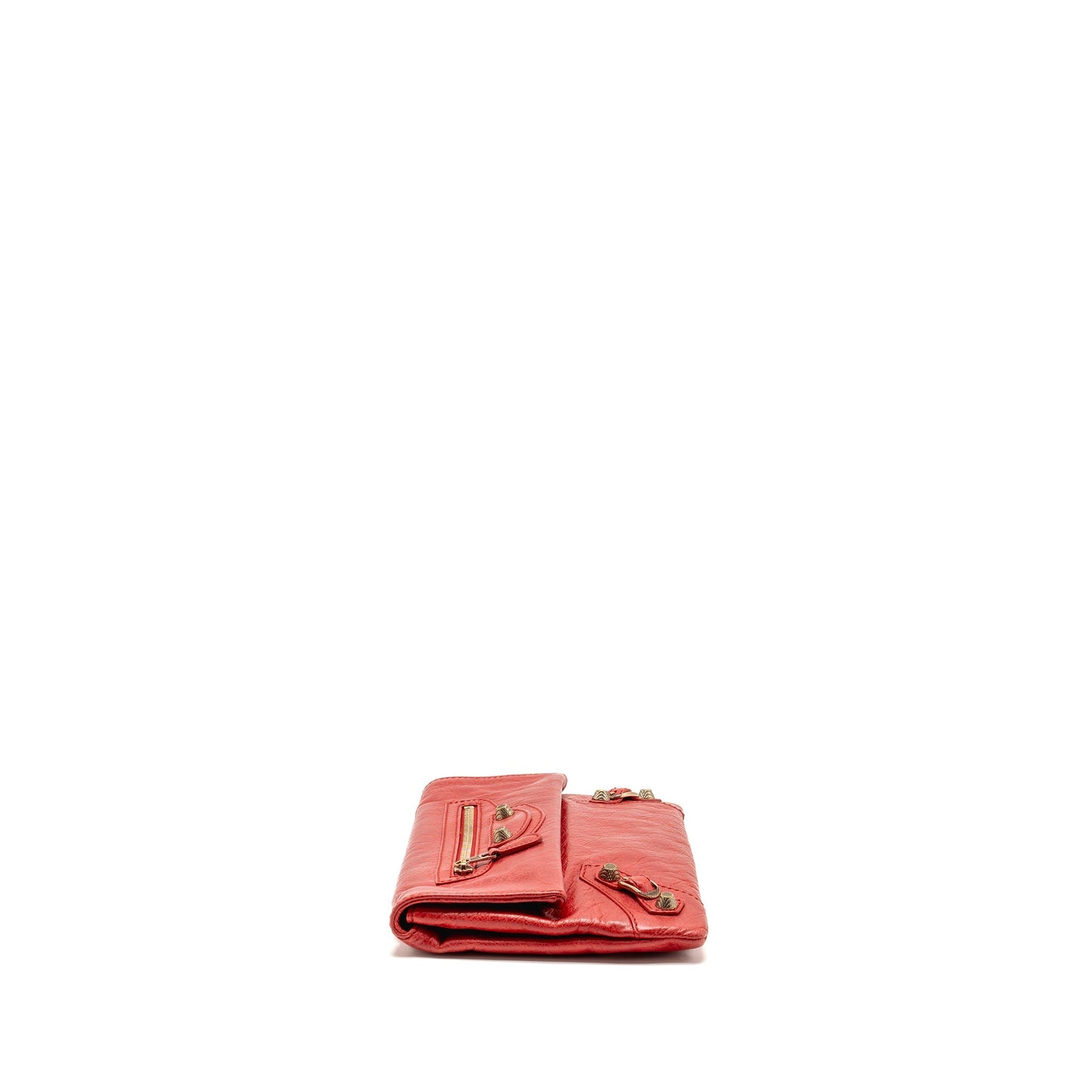 Balenciaga City Fold Clutch Leather Red