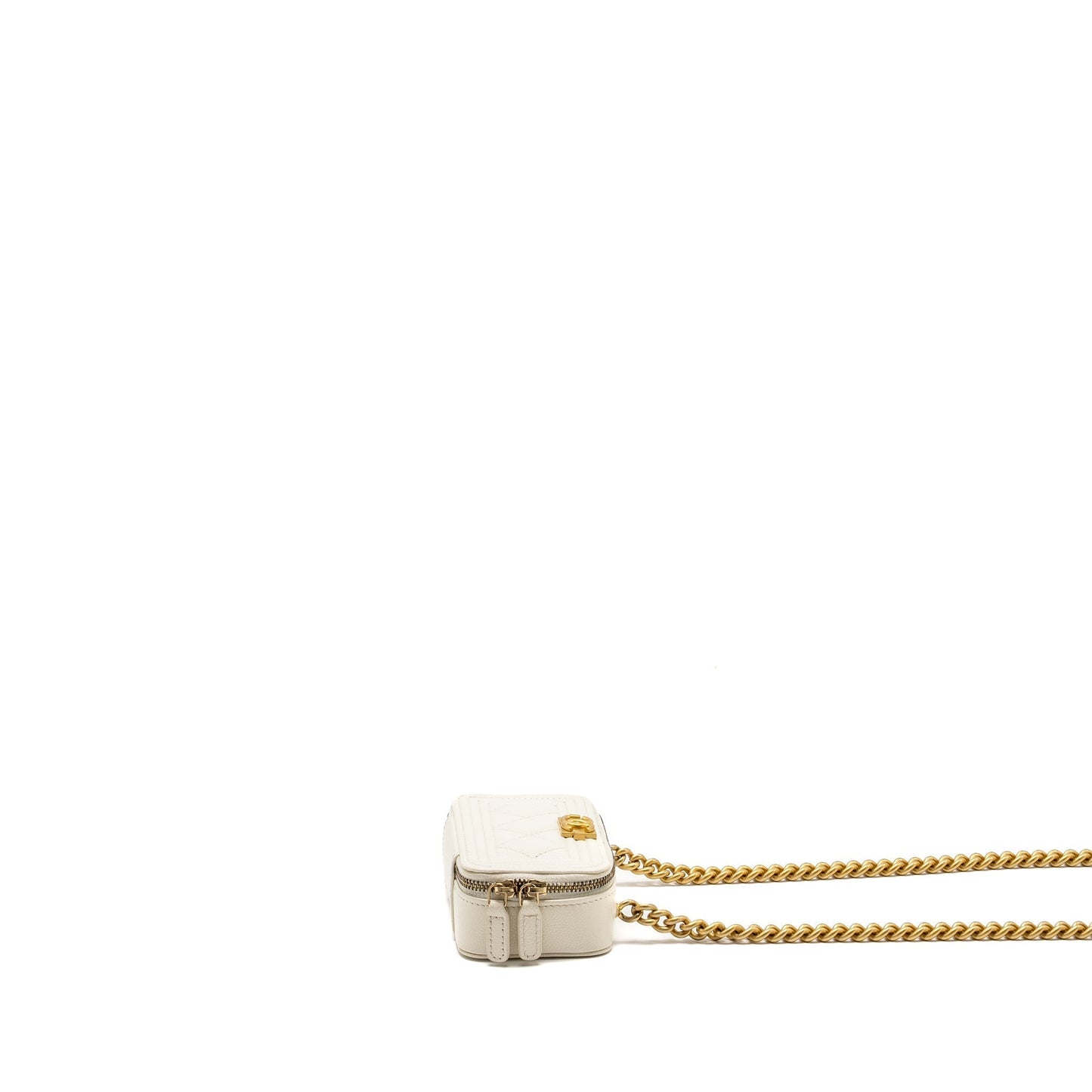 Chanel Boy Chain Clutch Caviar White GHW Microchip