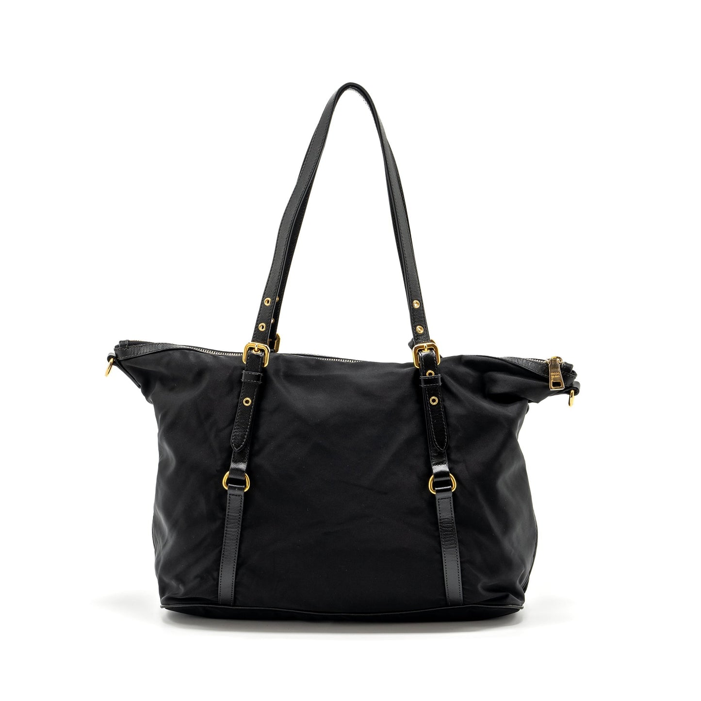 Prada Zip nylon bag black GHW