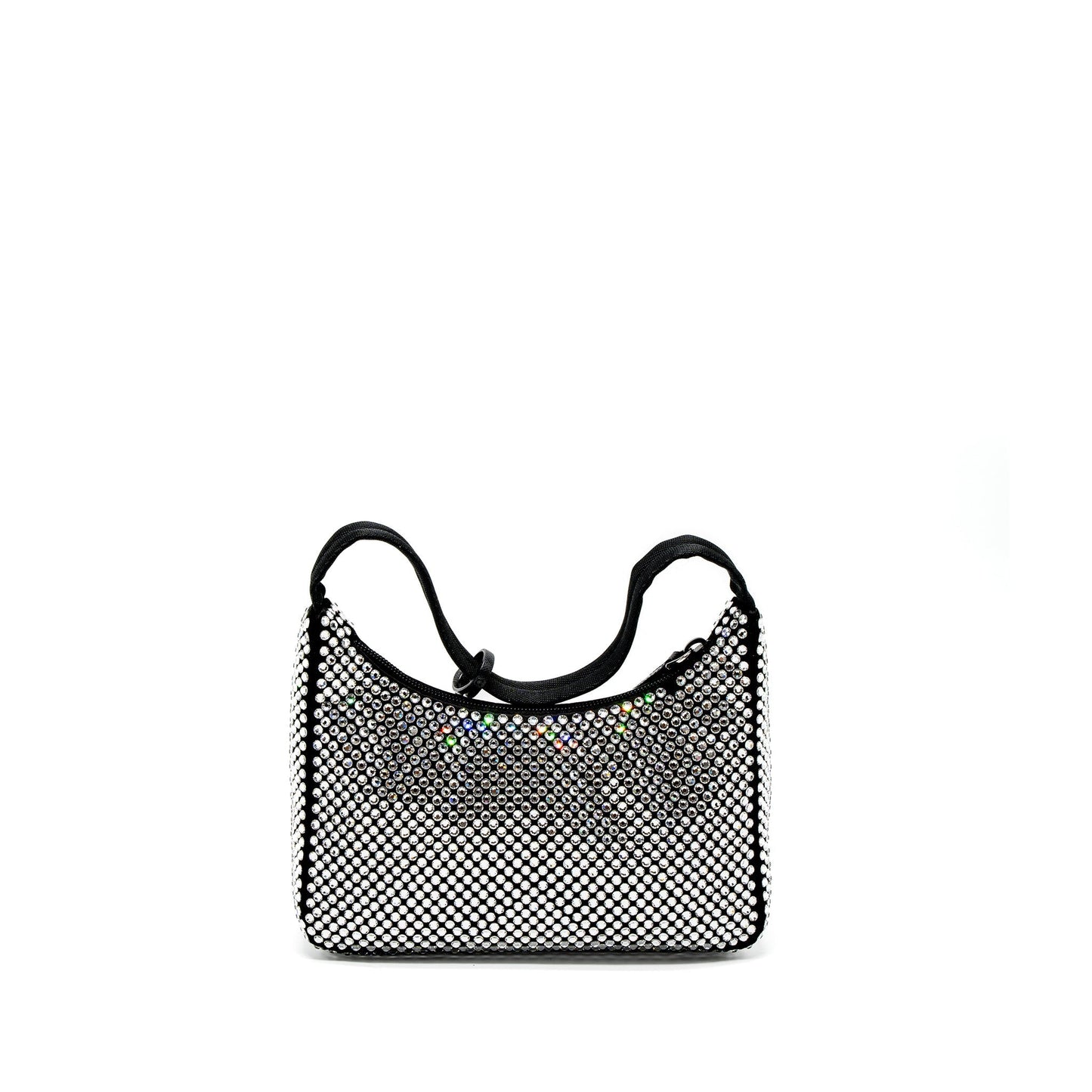 Prada Re-Edition 2000 Mini-Bag Satin/Crystal Black SHW