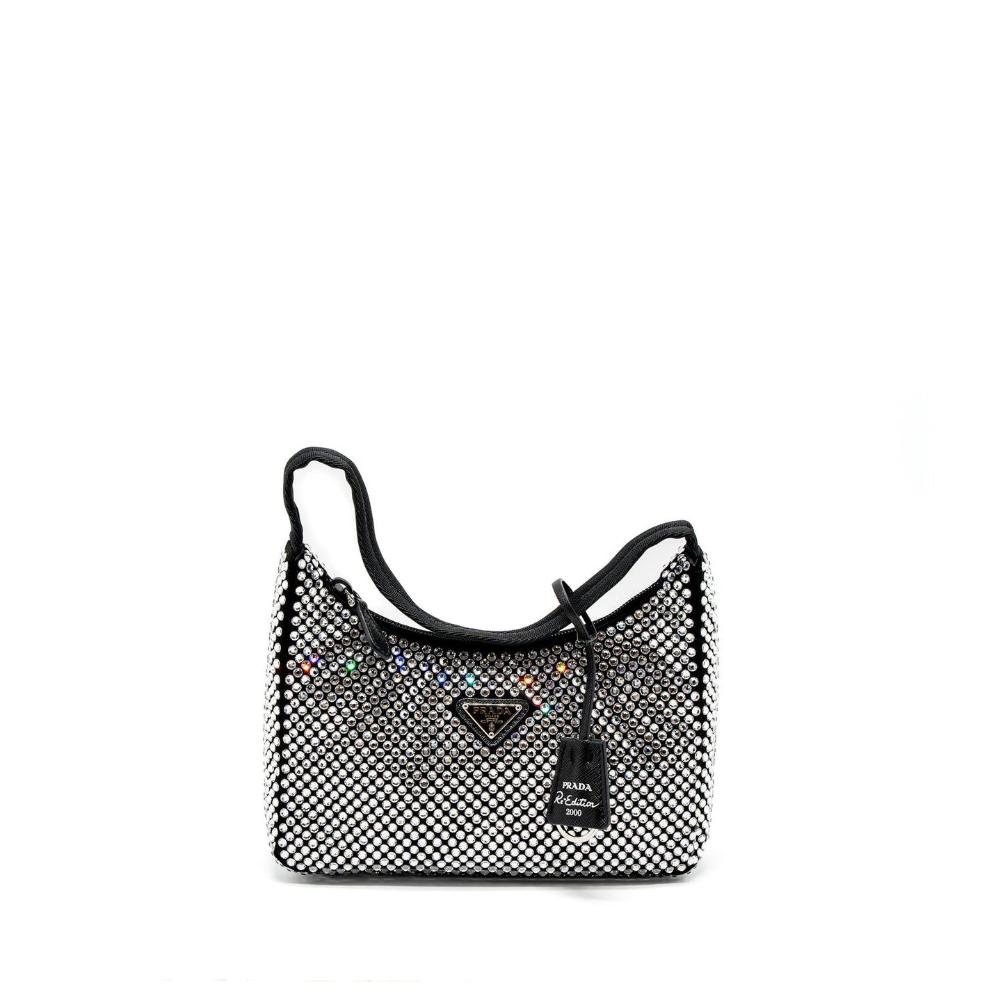 Prada Re-Edition 2000 Mini-Bag Satin/Crystal Black SHW