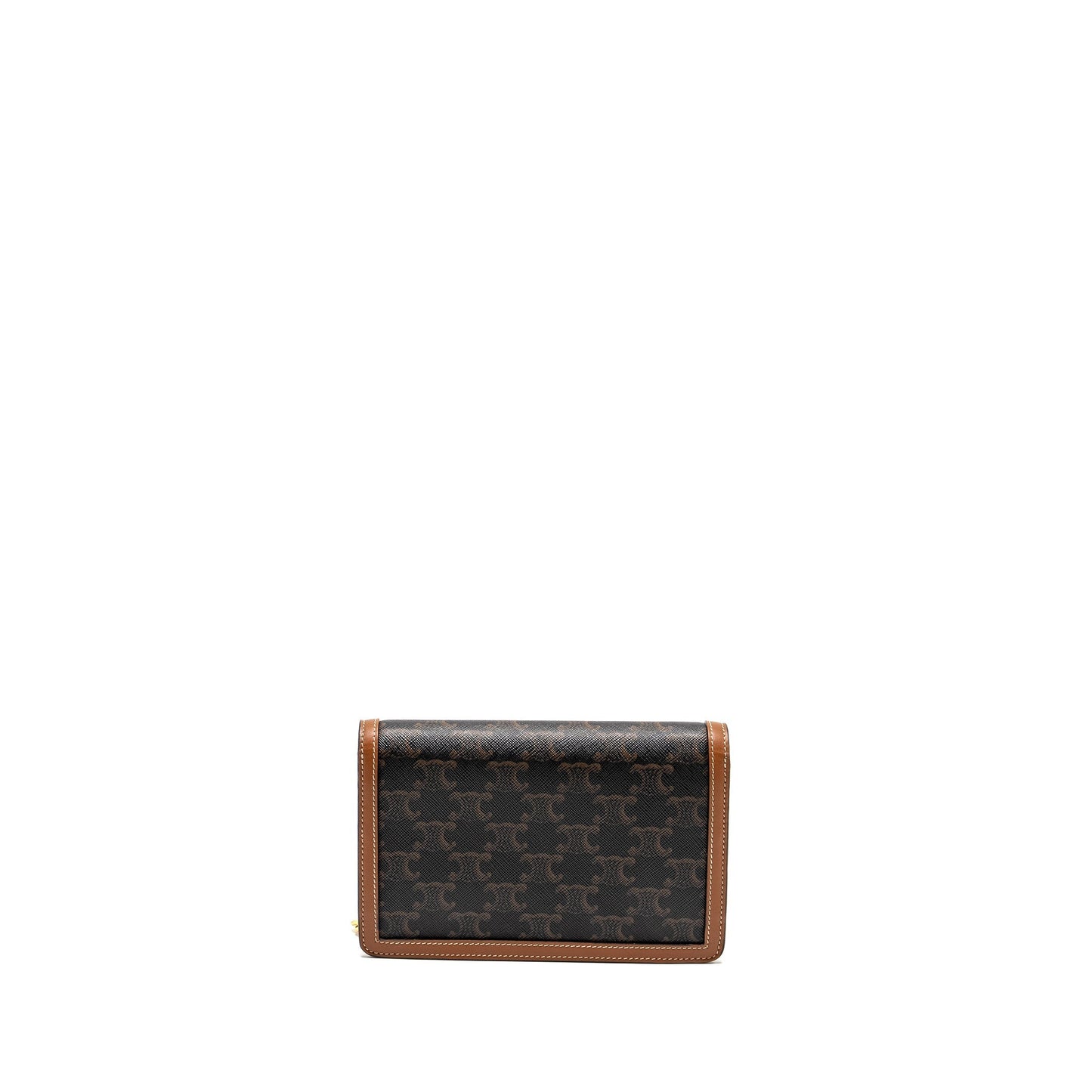 Luxury CELINE Wallet on Chain Margo Triomphe Canvas/Calfskin Tan