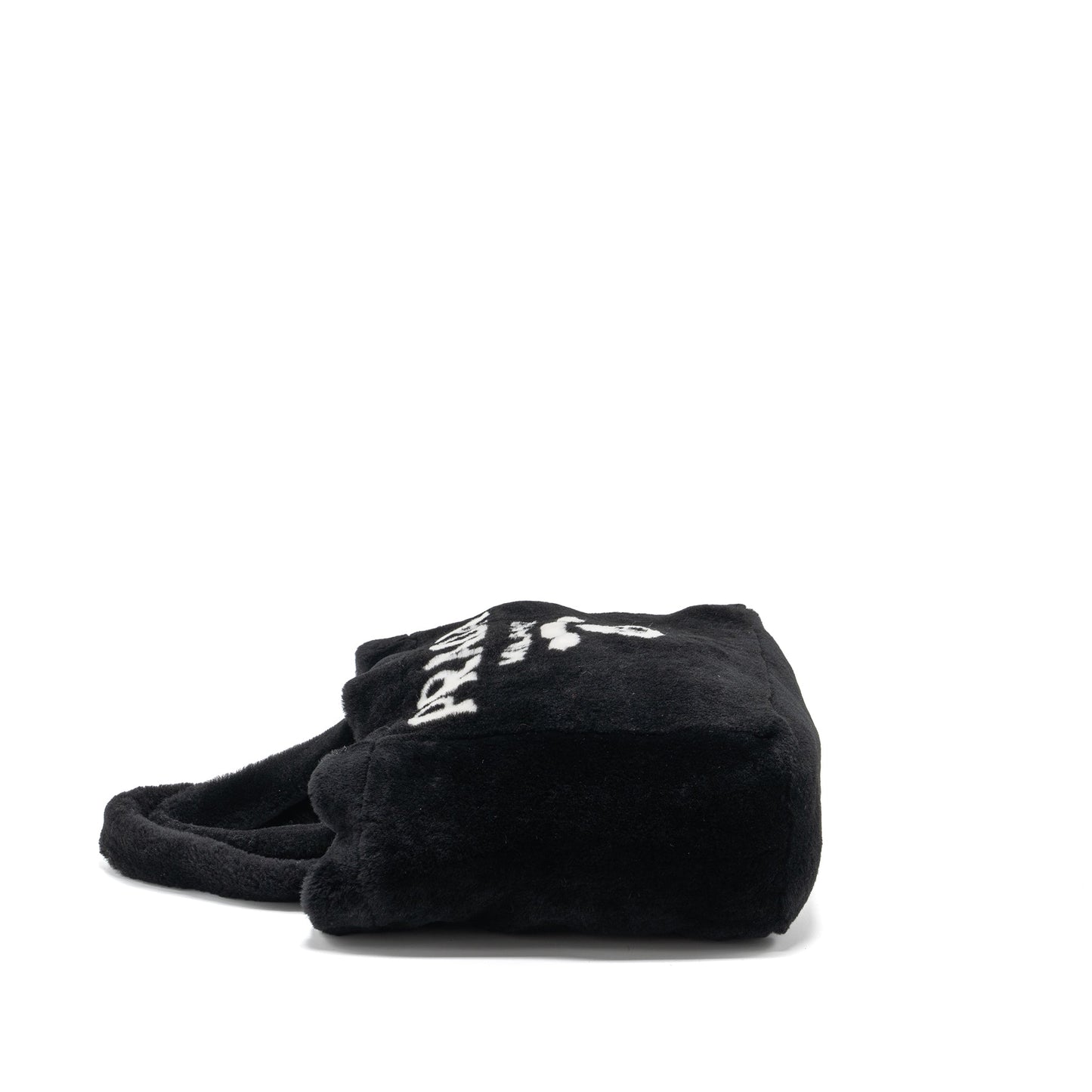 Prada Medium Tote Bag Shearling Black SHW
