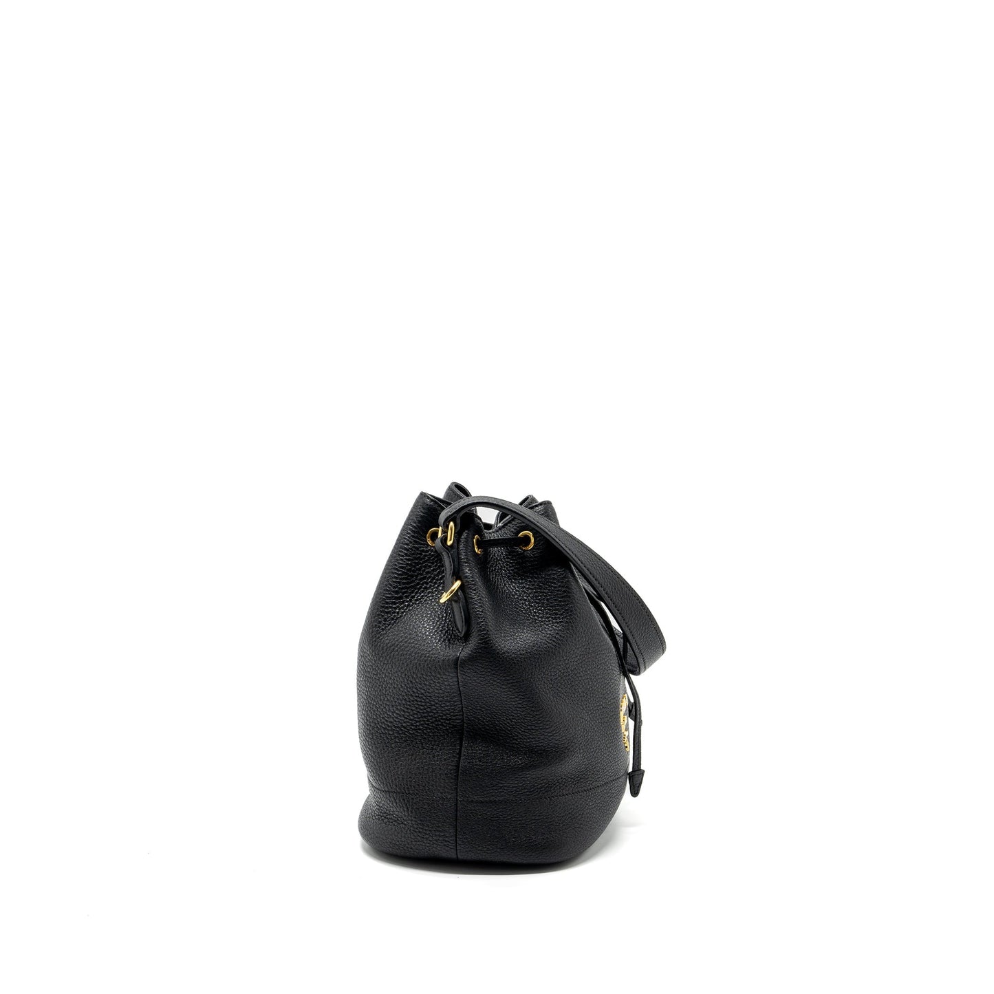 Prada Secchiello bucket bag grained calfskin black GHW