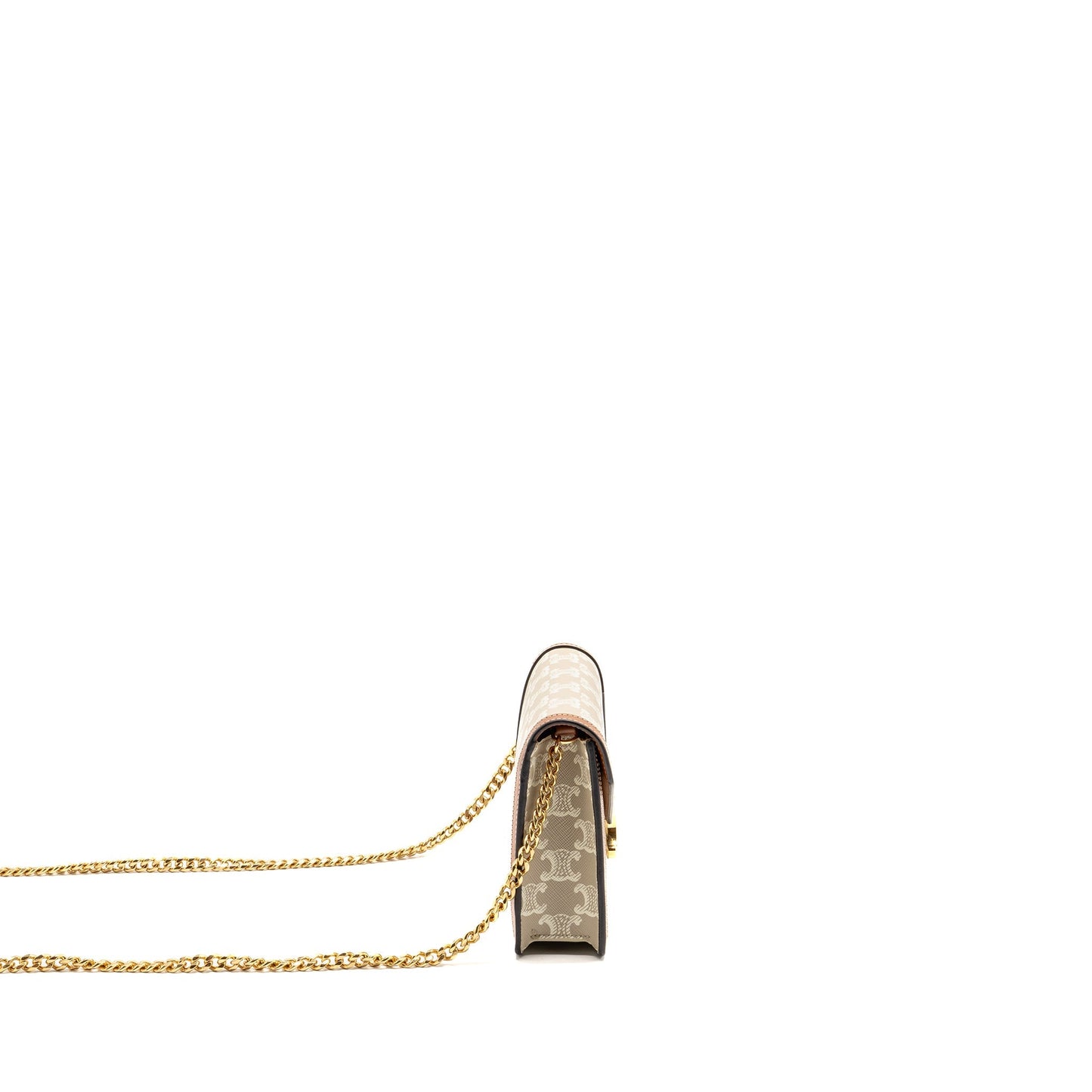 Celine Wallet on Chain Margo Triomphe Canvas/Calfskin