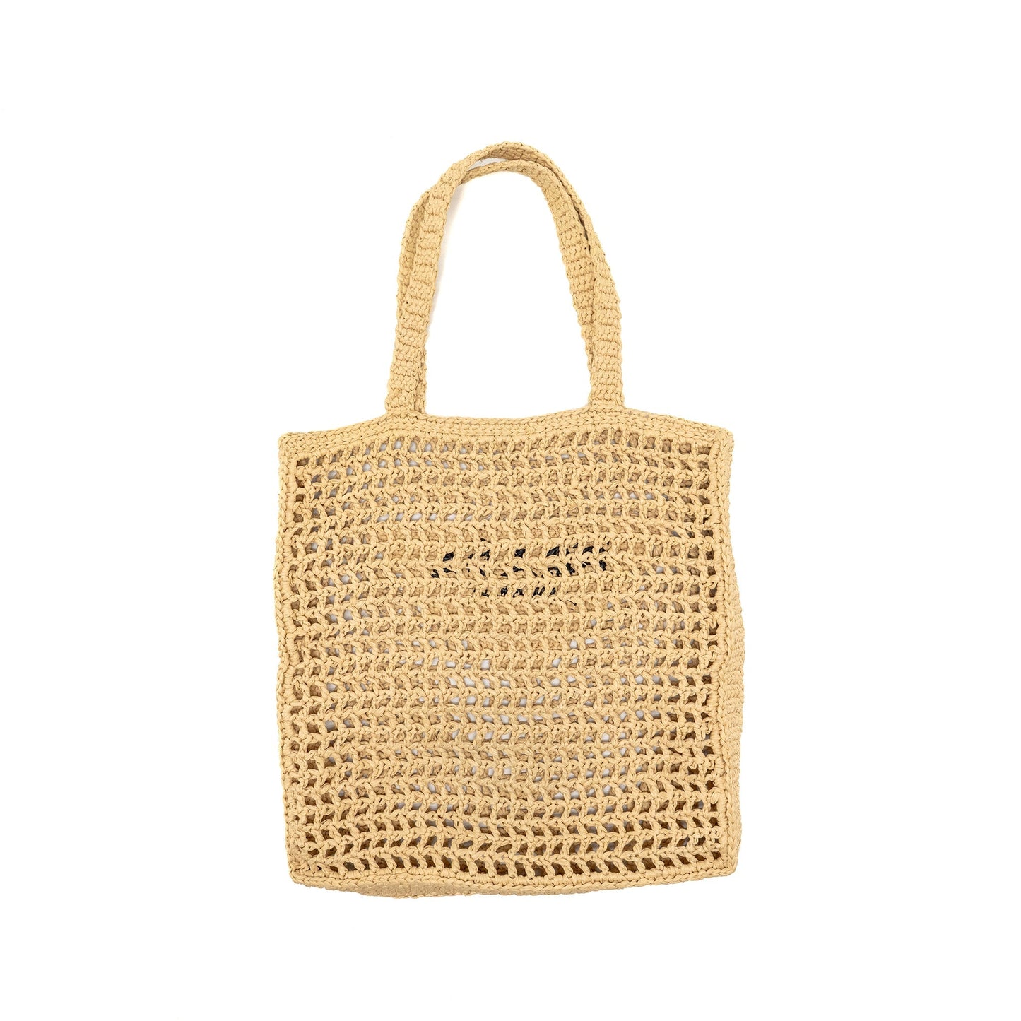 Prada Crochet Tote Purse Raffia Natural