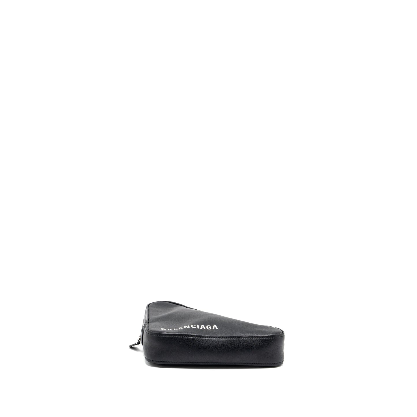 Balenciaga triangle zip clutch calfskin black