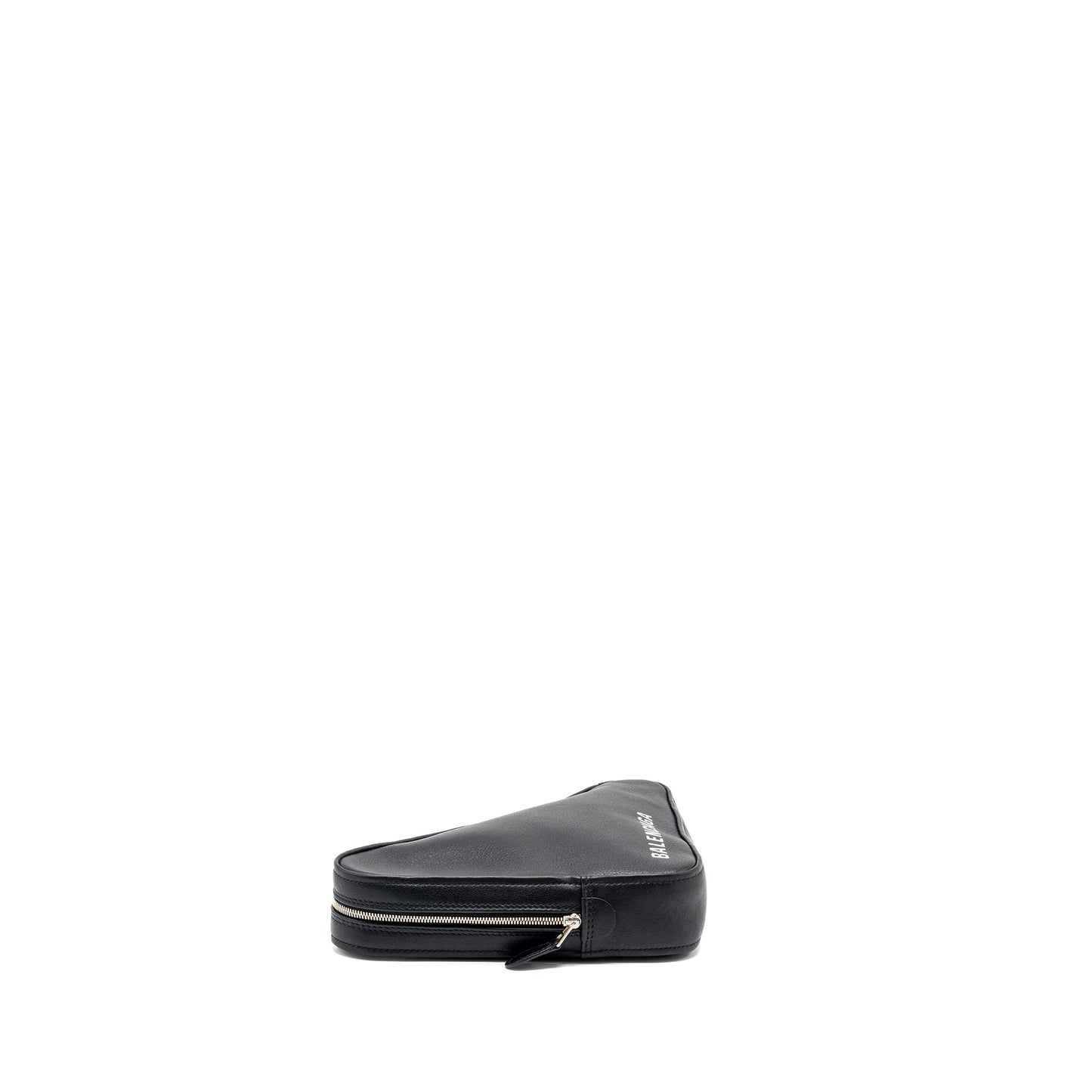 Balenciaga triangle zip clutch calfskin black