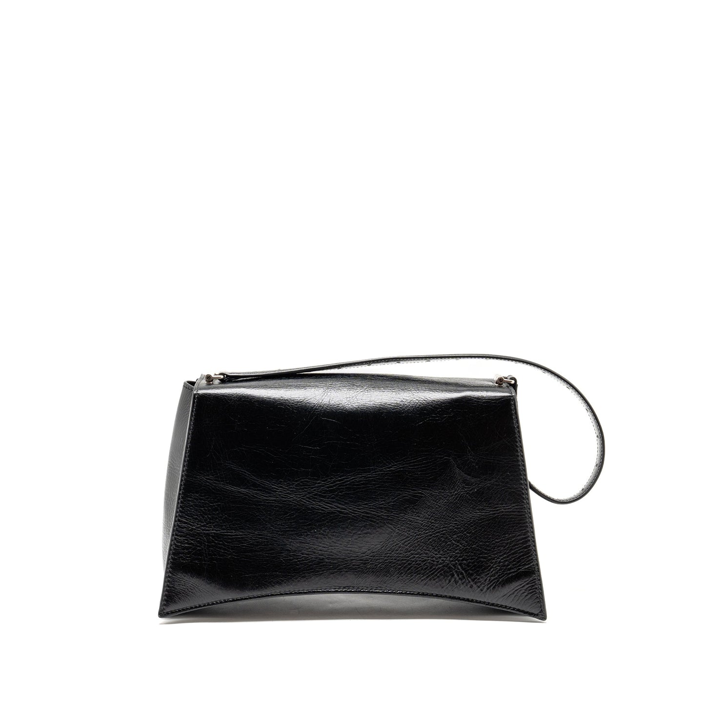 Balenciaga Medium Crush Mini Purse Calfskin Leather Black