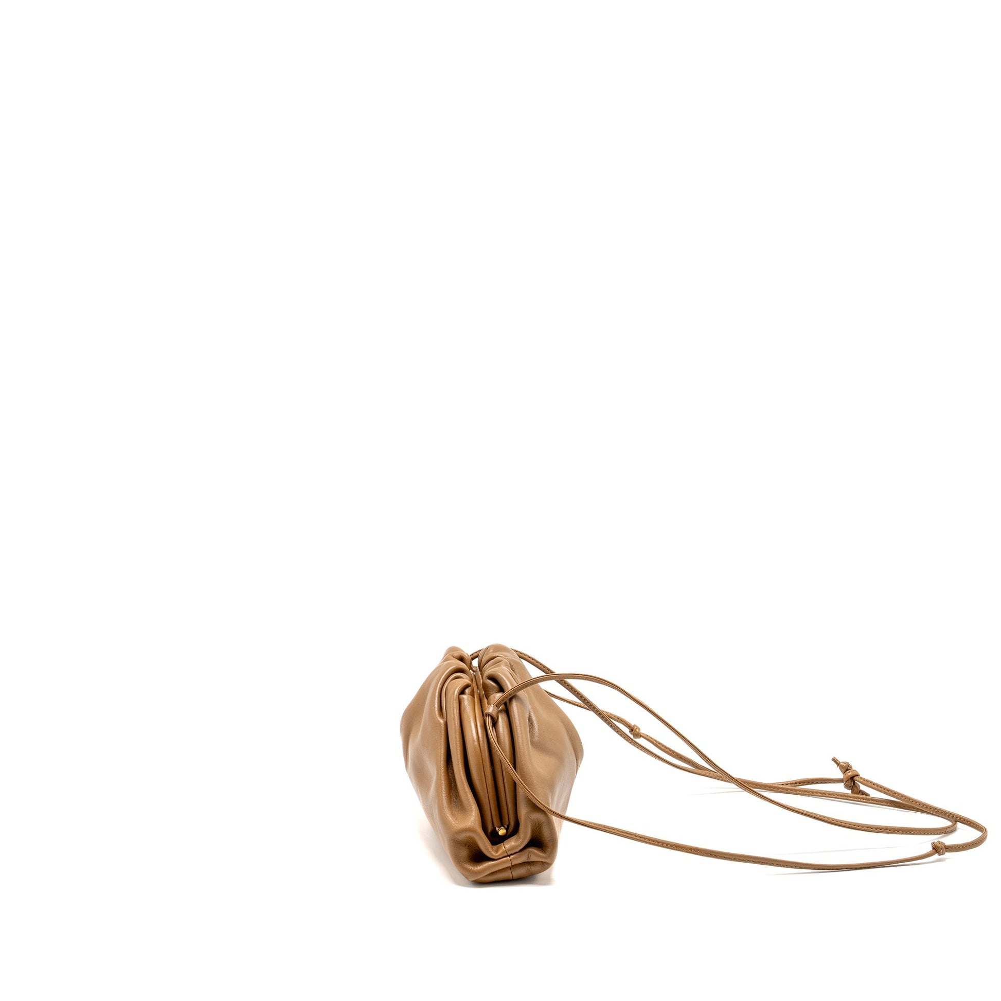 Bottega Veneta Mini The Pouch Smooth Calfskin Dark Beige