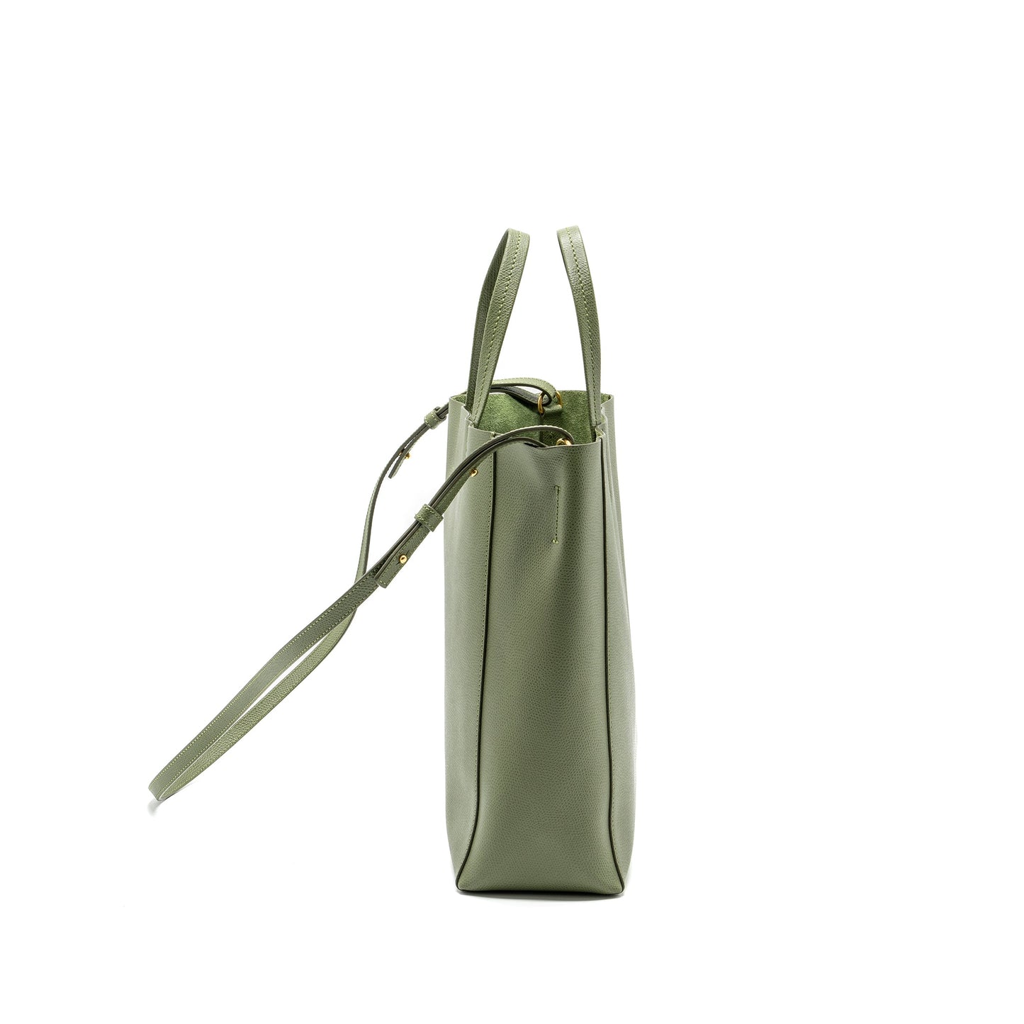 Luxury CELINE vertical cabas tote bag grained calfskin green