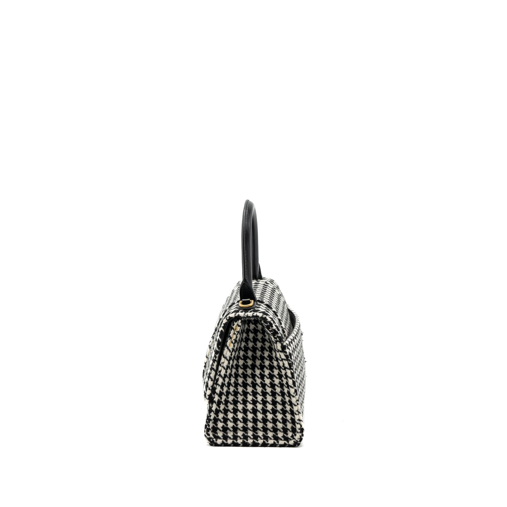 Balenciaga Hourglass S Wool Houndstooth Black/White GHW
